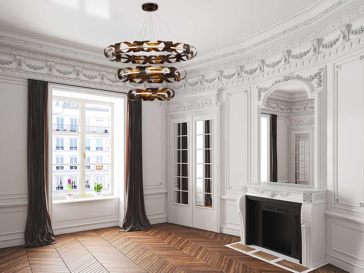 Eurofase Banderia 3-Light Bronze LED Geometric Round Pendant