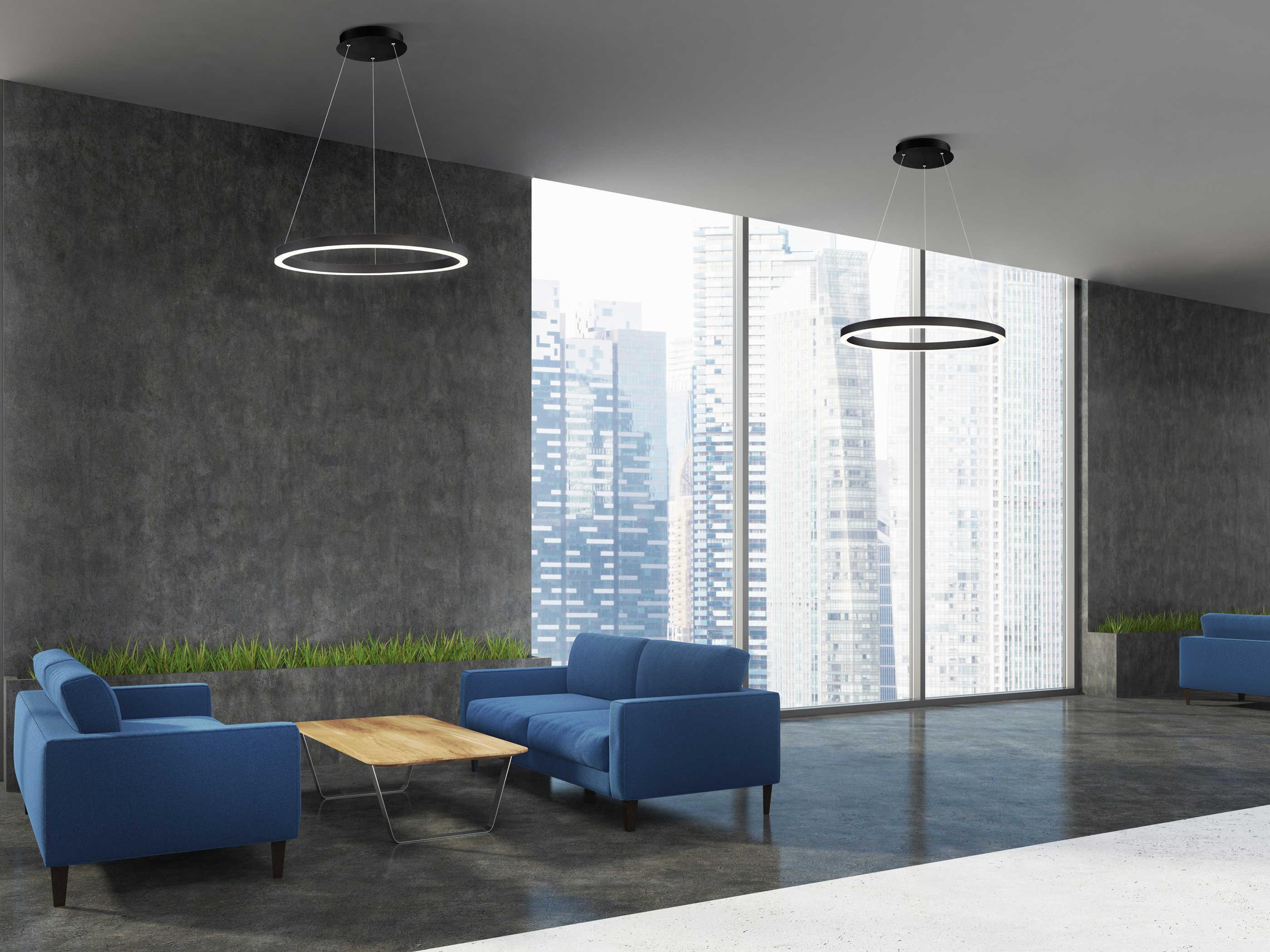 Eurofase Spunto 1-Light Matte Black LED Round Pendant