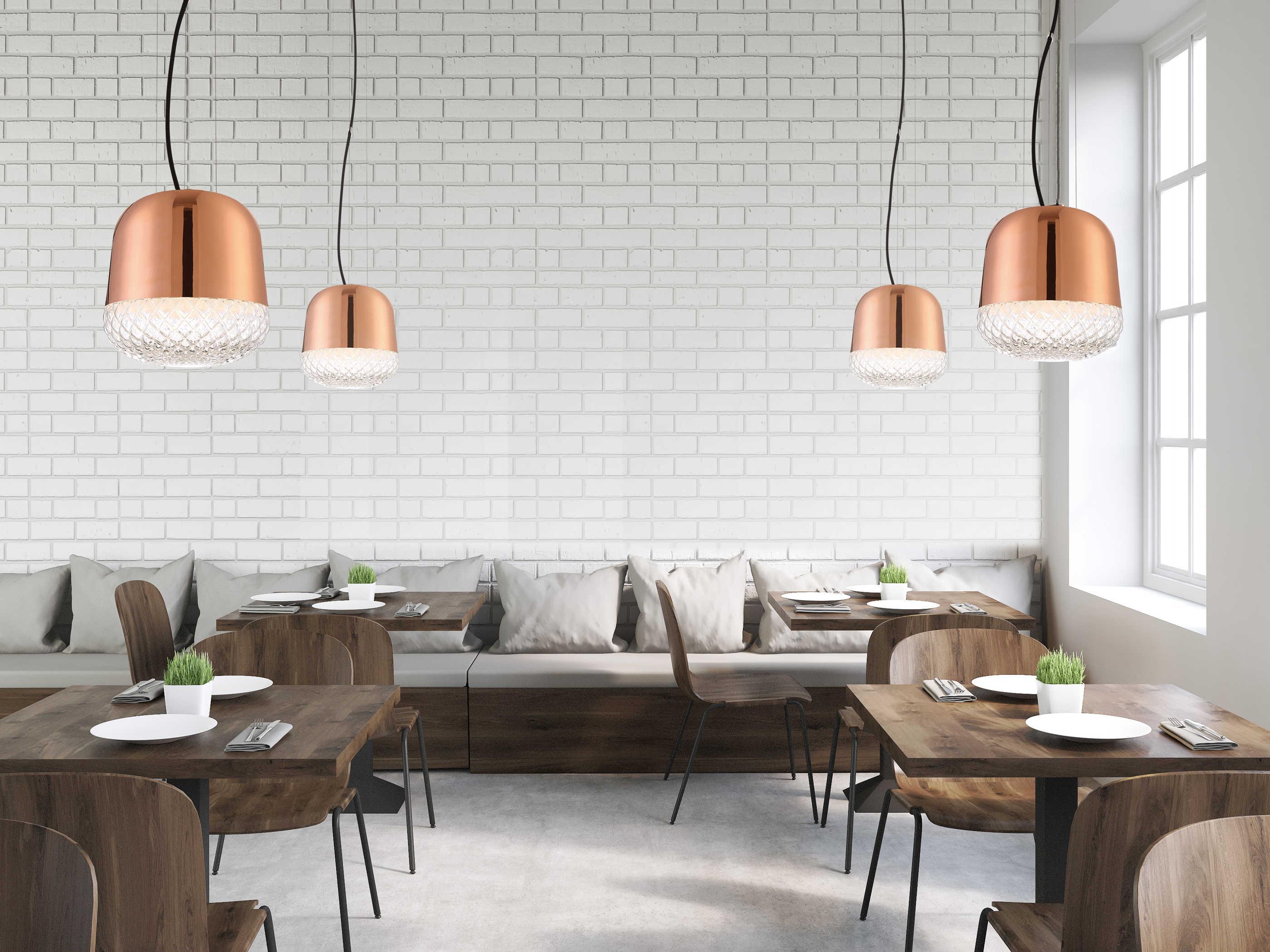 Eurofase Corson 1-Light Rose Gold Pink Glass Mini Pendant