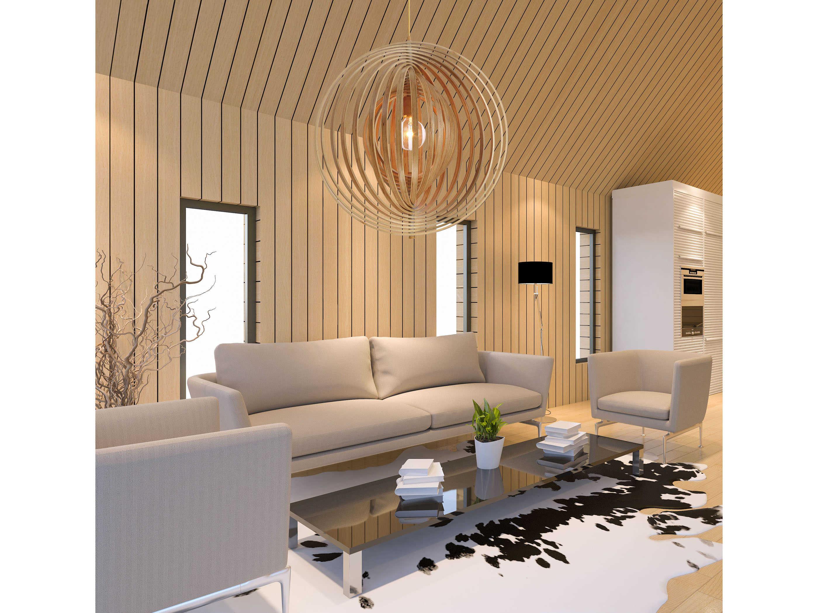 Eurofase Abruzzo 1-Light Wood Brown Globe Pendant