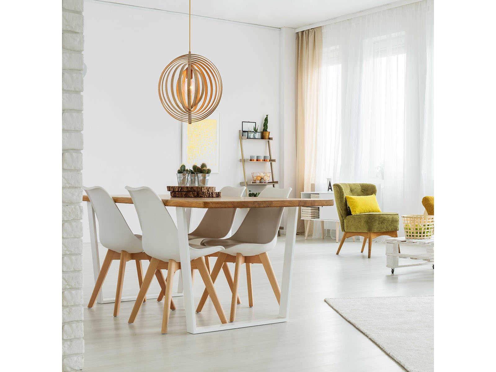 Eurofase Abruzzo 1-Light Wood Brown Globe Pendant