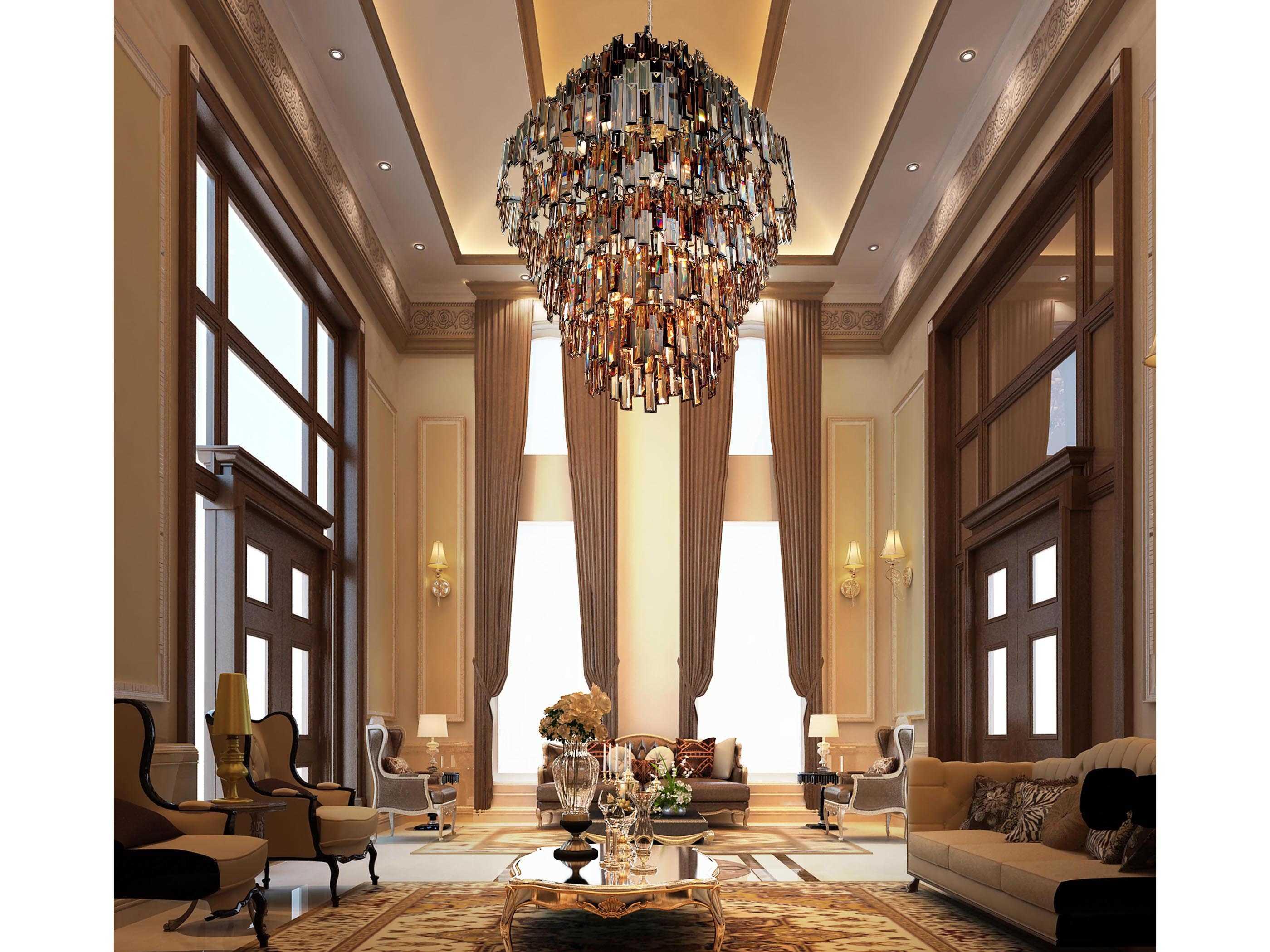 Eurofase Vienna 28-Light Chrome Crystal Tiered Chandelier