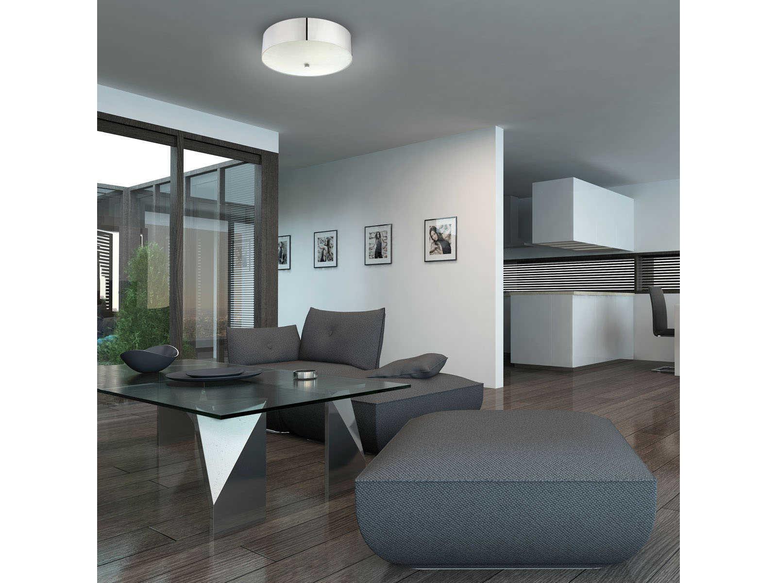 Eurofase Element Brushed Nickel LED Drum Round Flush Mount