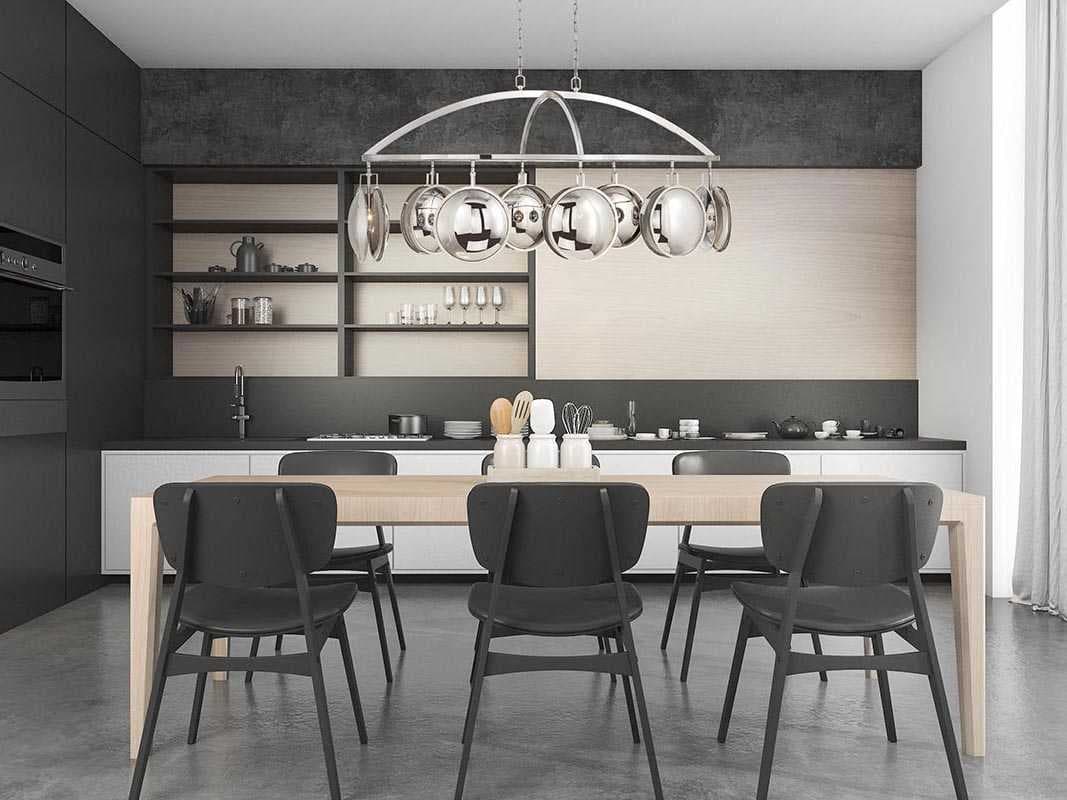 Eurofase Havendale 8-Light Polished Nickel Glass Linear Round Island Pendant