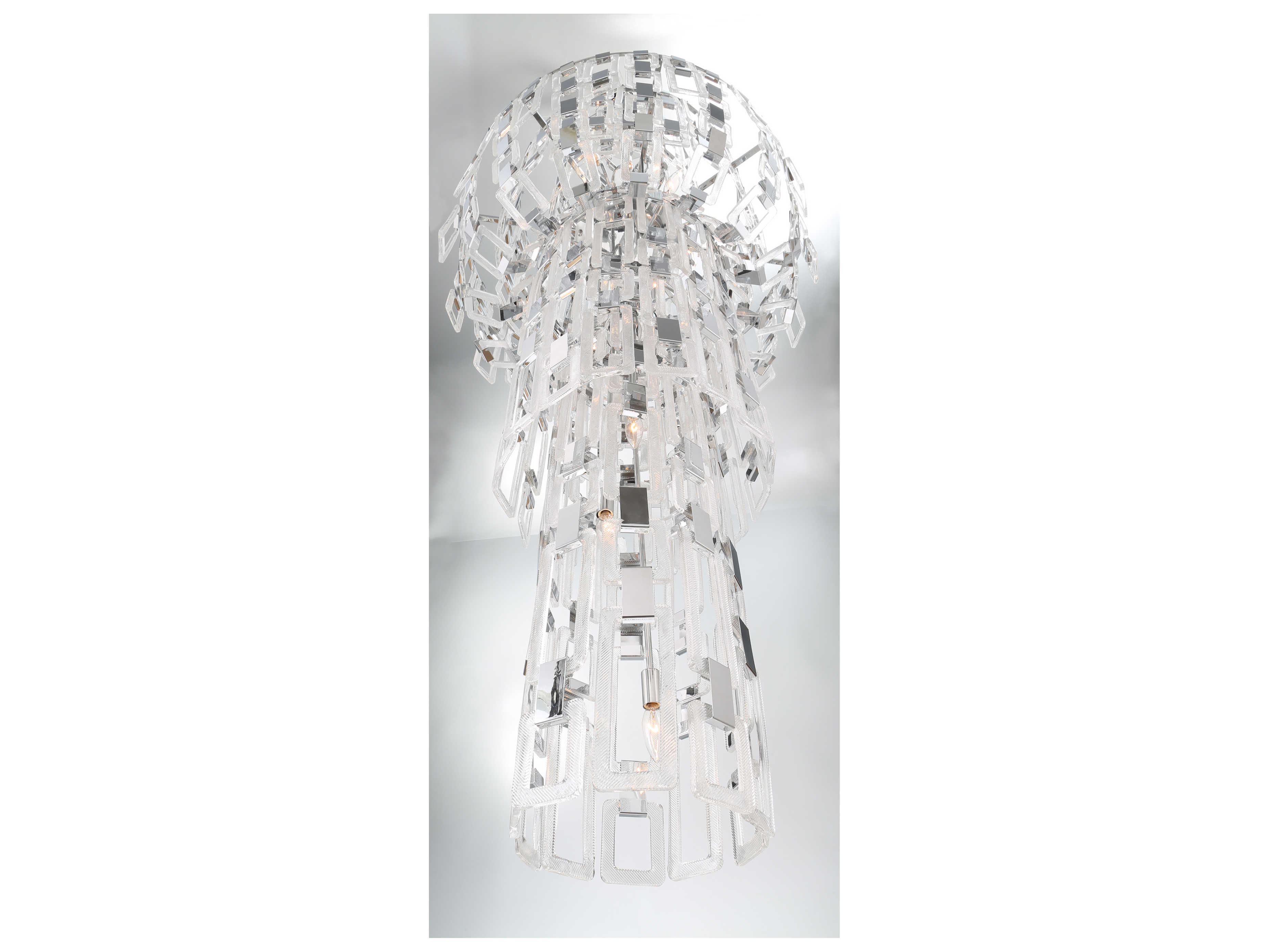 Eurofase Viviana 26-Light Chrome Glass Tiered Chandelier