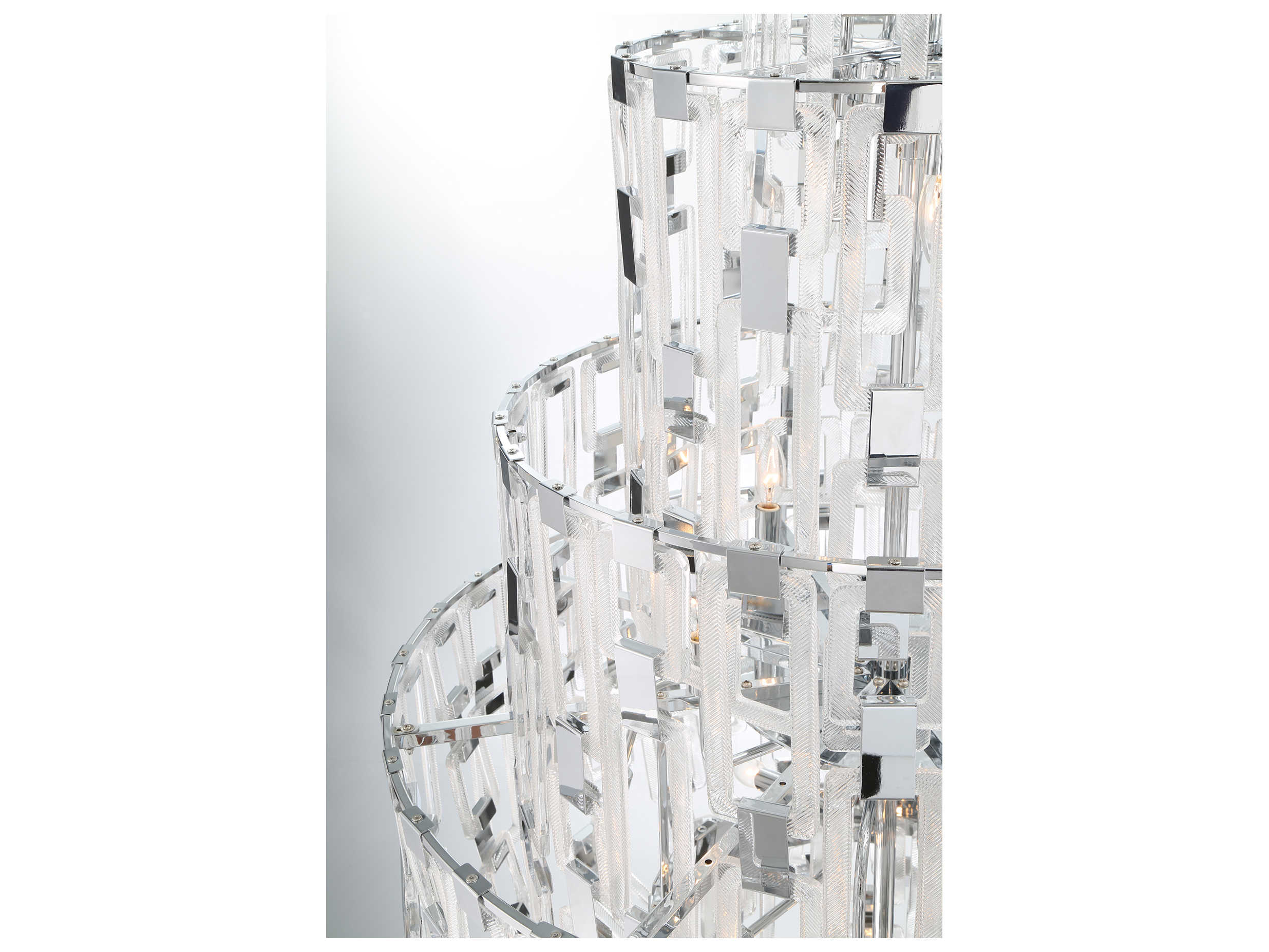 Eurofase Viviana 26-Light Chrome Glass Tiered Chandelier