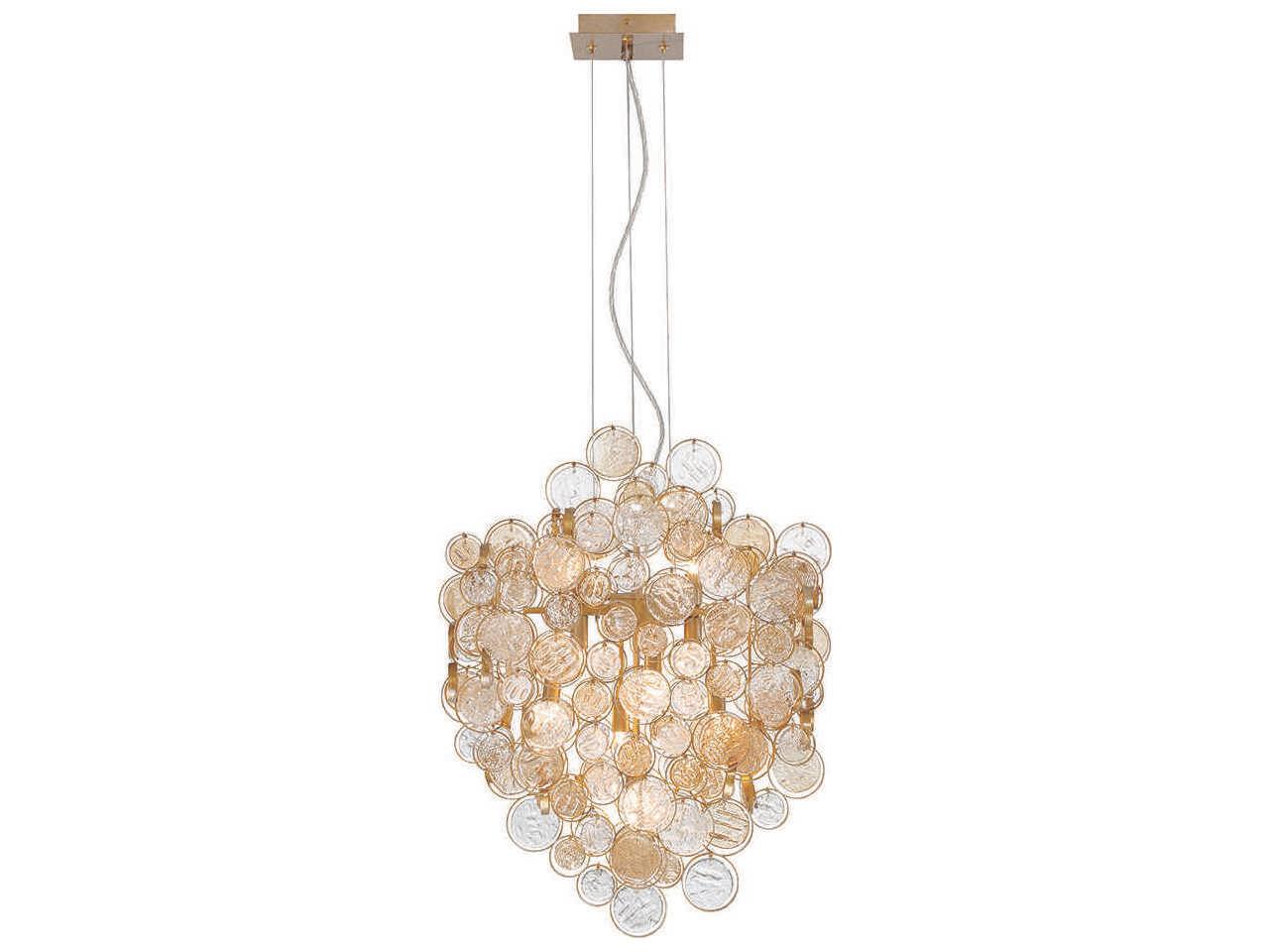 Eurofase Trento 7-Light Antique Gold Glass Pendant