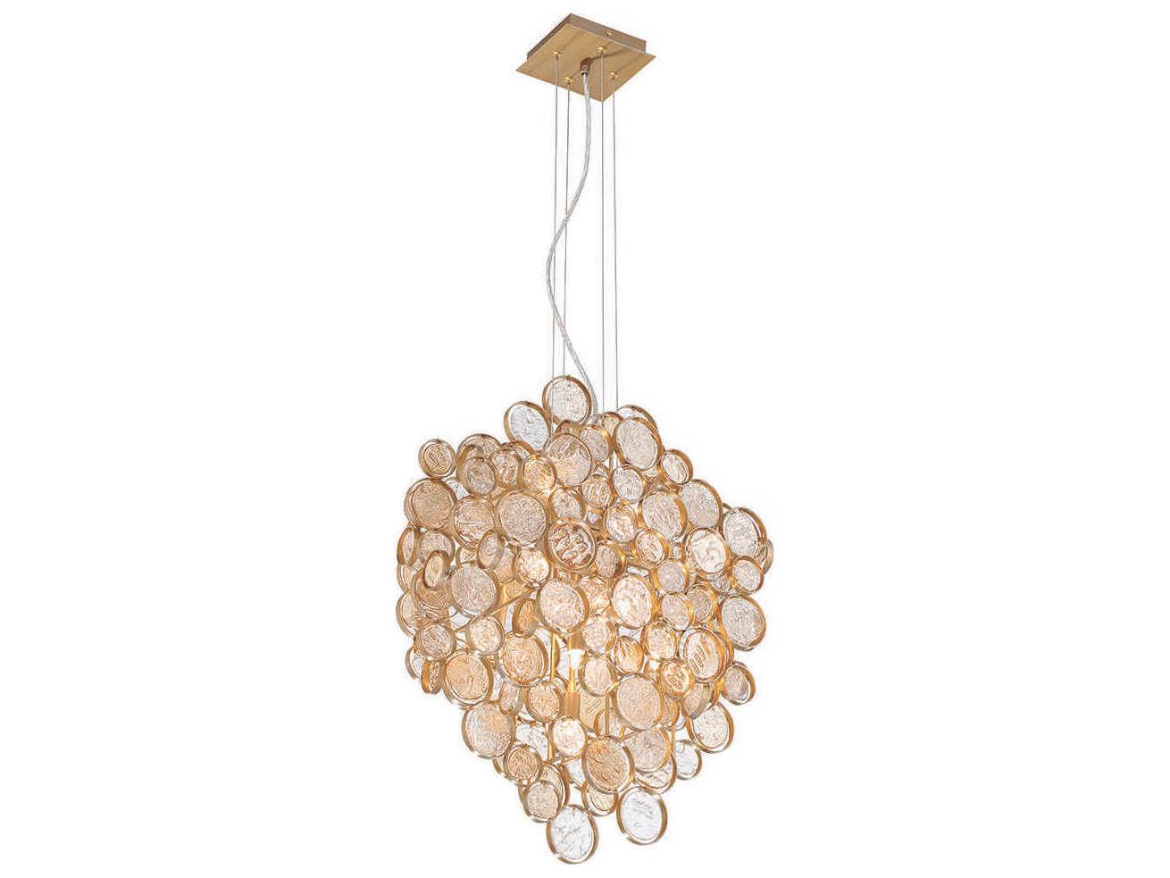 Eurofase Trento 7-Light Antique Gold Glass Pendant