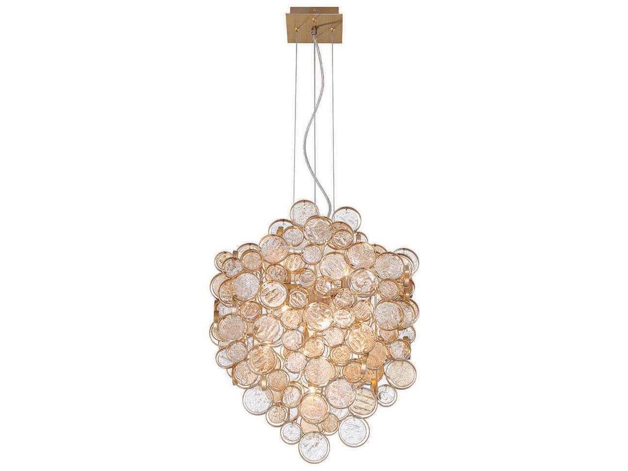 Eurofase Trento 7-Light Antique Gold Glass Pendant