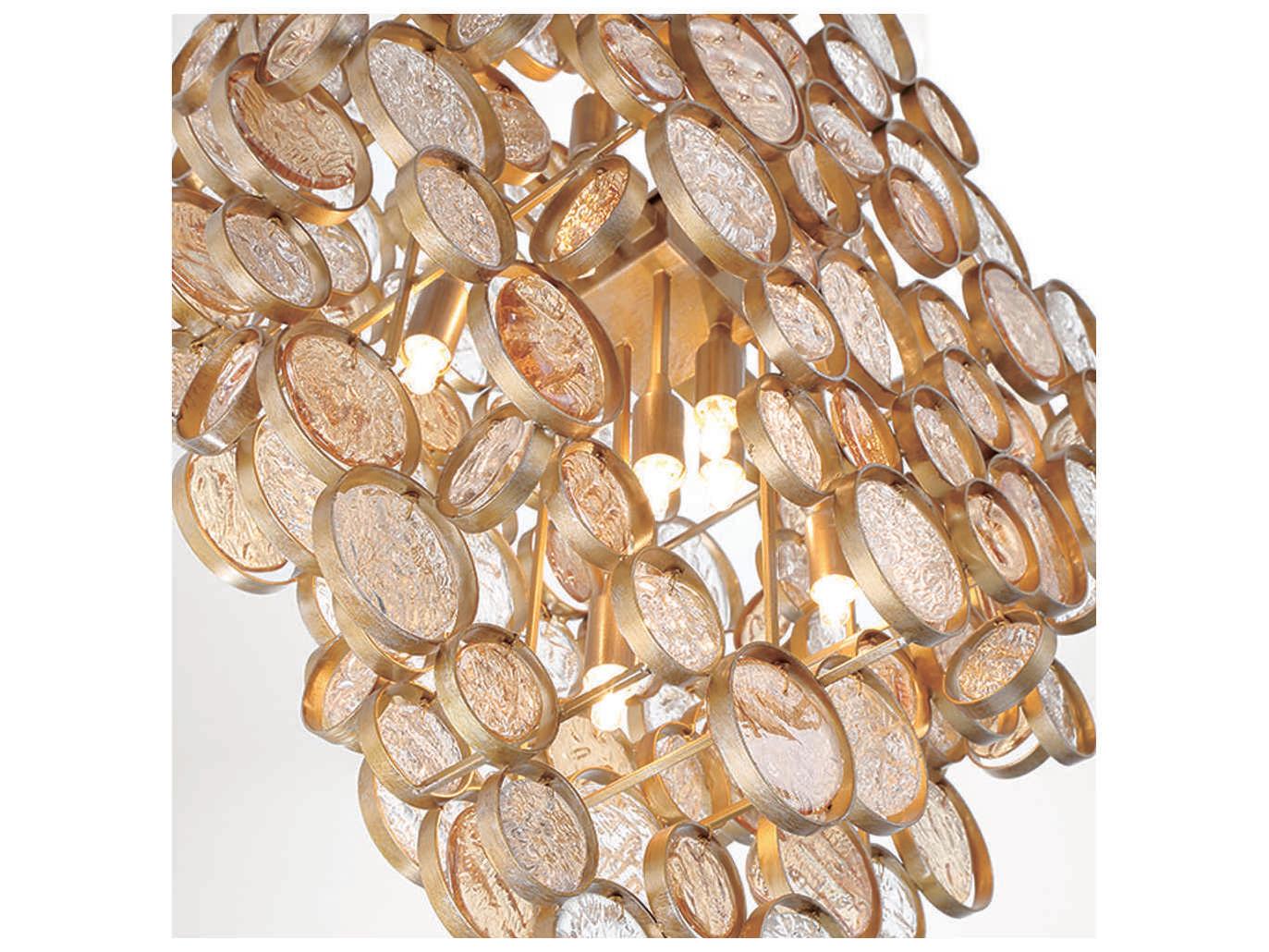 Eurofase Trento 7-Light Antique Gold Glass Pendant