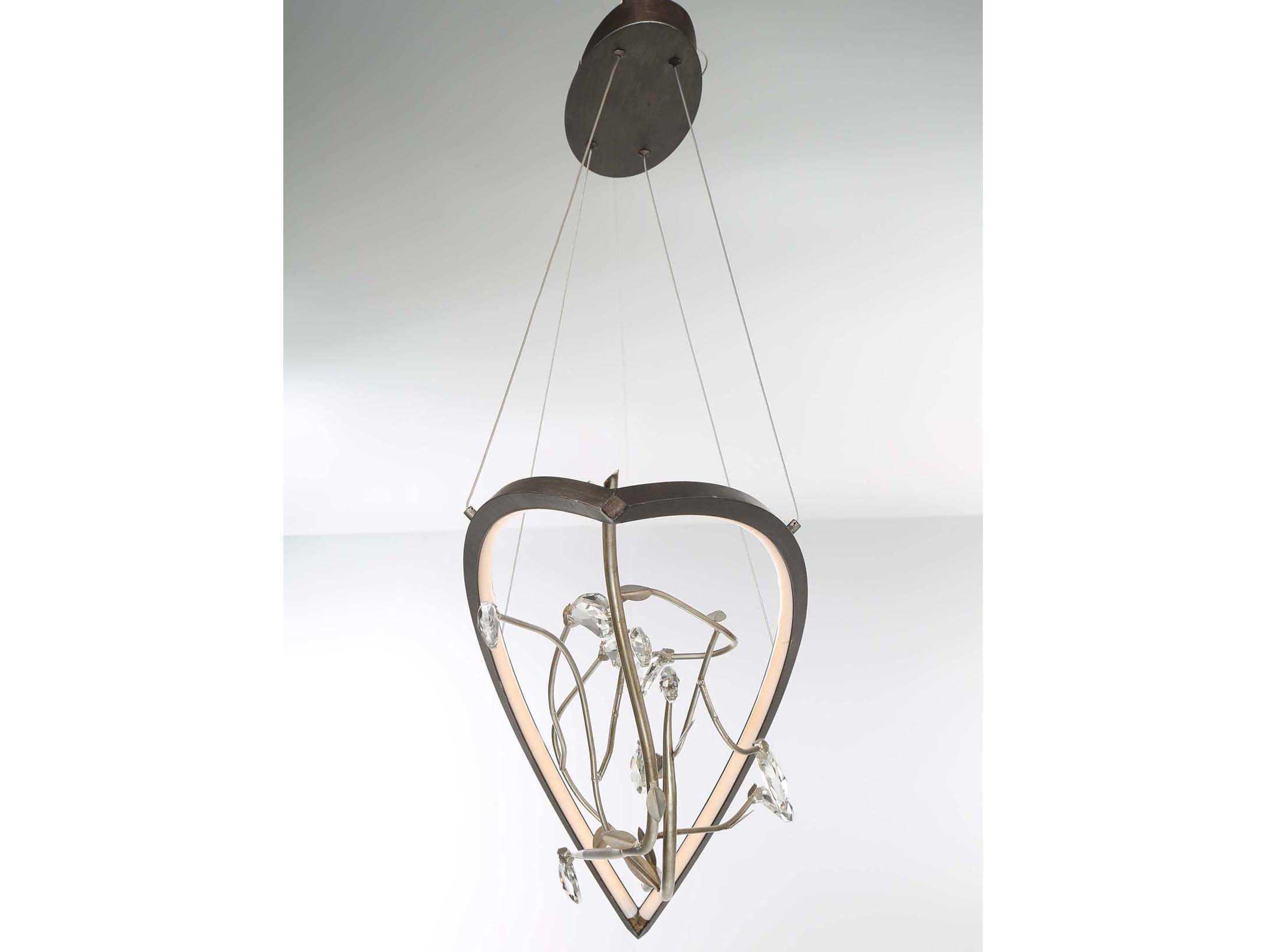 Eurofase Basilica 2-Light Oil Rubbed Bronze Crystal LED Linear Island Pendant