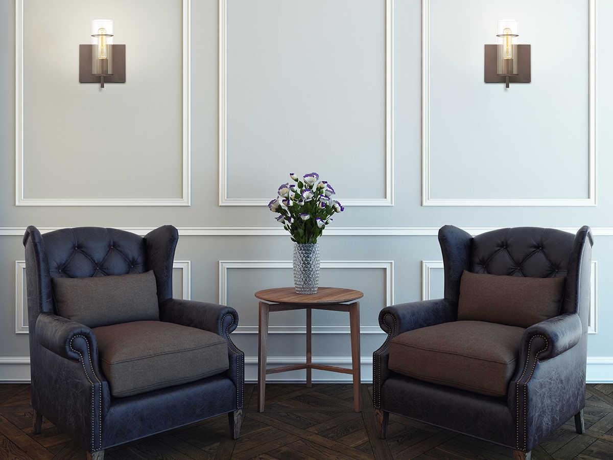 Eurofase Pista 1-Light Bronze Glass Wall Sconce