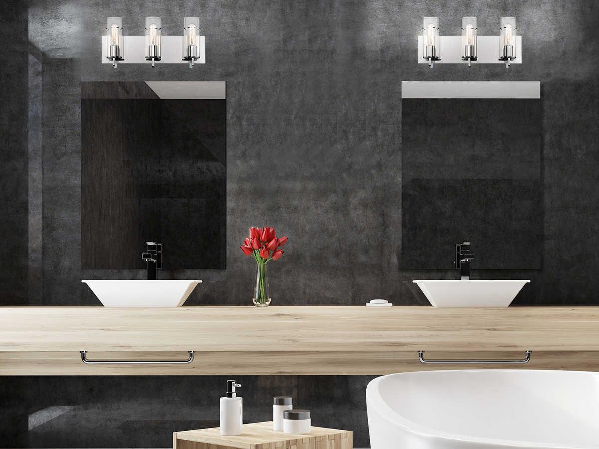 Eurofase Pista 3-Light Chrome Glass Vanity Light