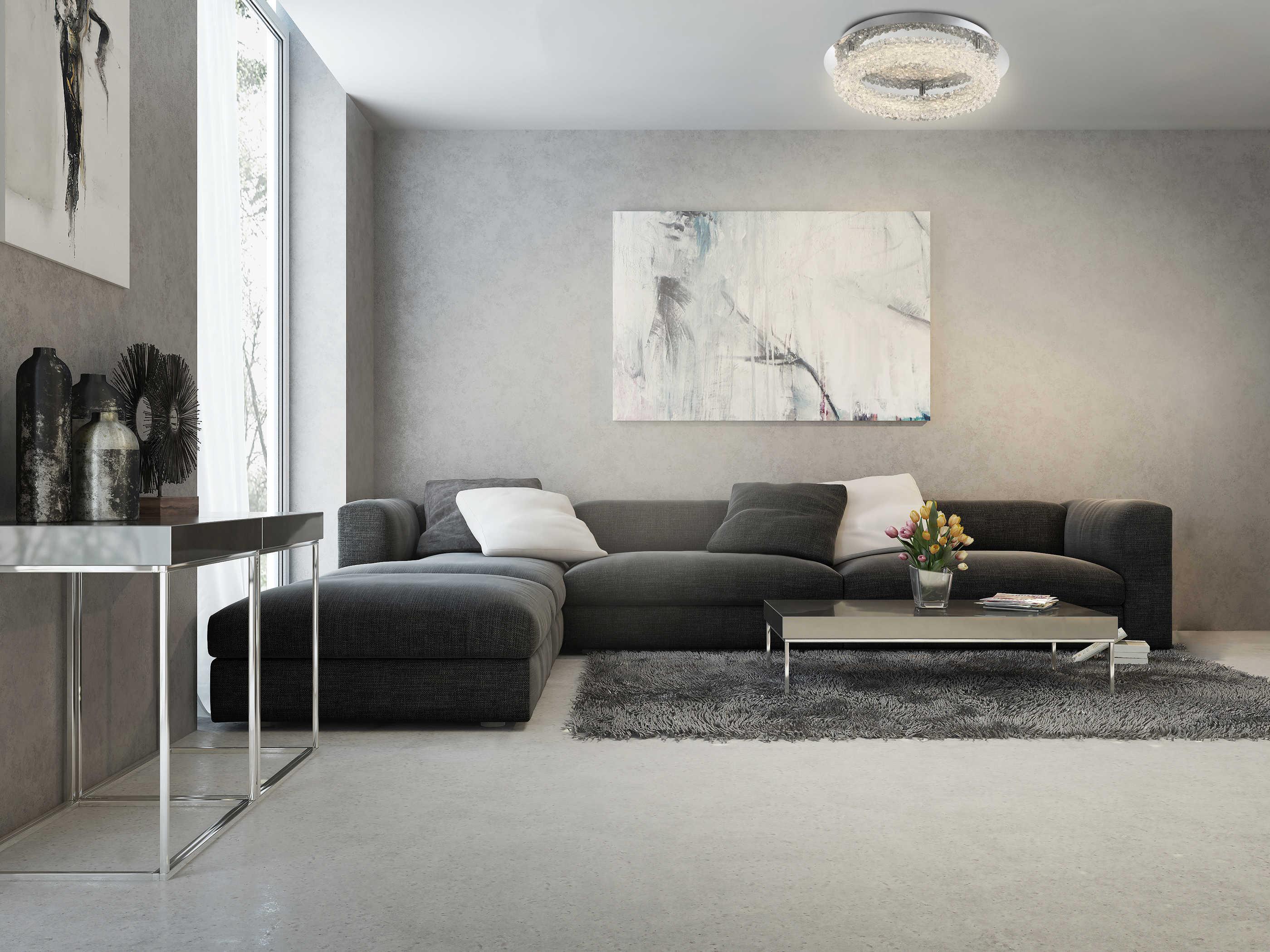 Eurofase Sassi Chrome Crystal LED Round Flush Mount