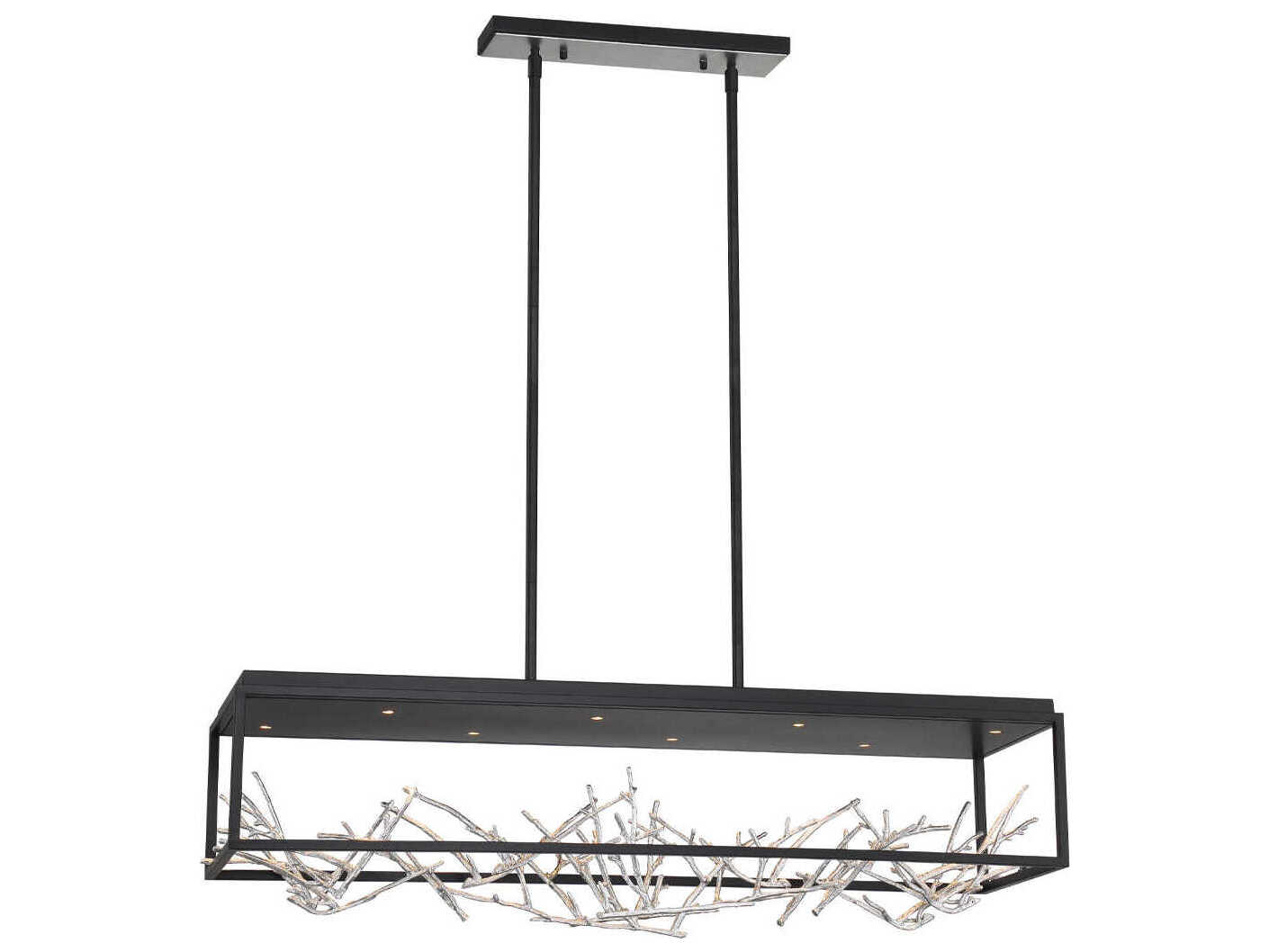 Eurofase Aerie 8-Light Black Geometric Linear Island Pendant