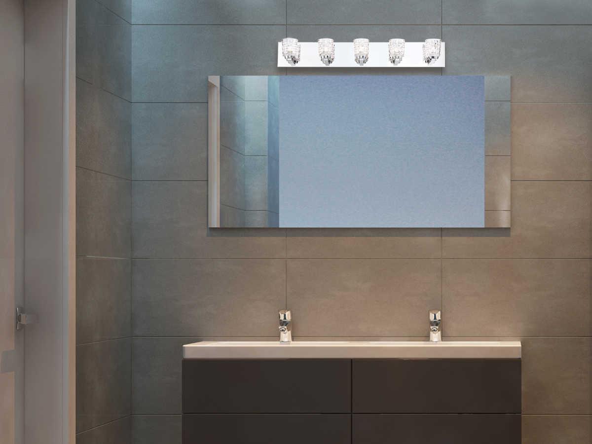Eurofase Banbury 5-Light Chrome Glass LED Vanity Light