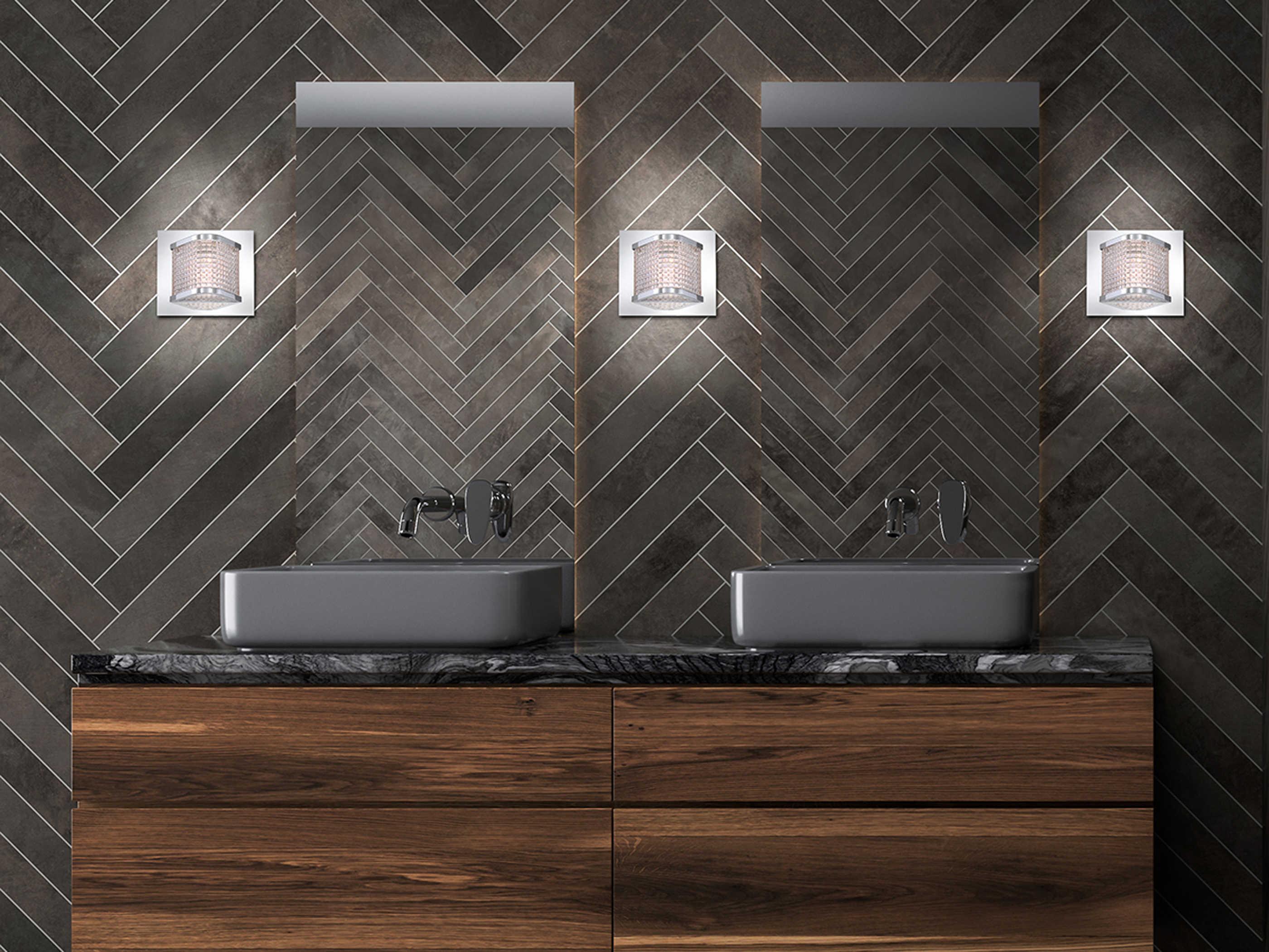 Eurofase Belgroue 1-Light Chrome Glass LED Wall Sconce