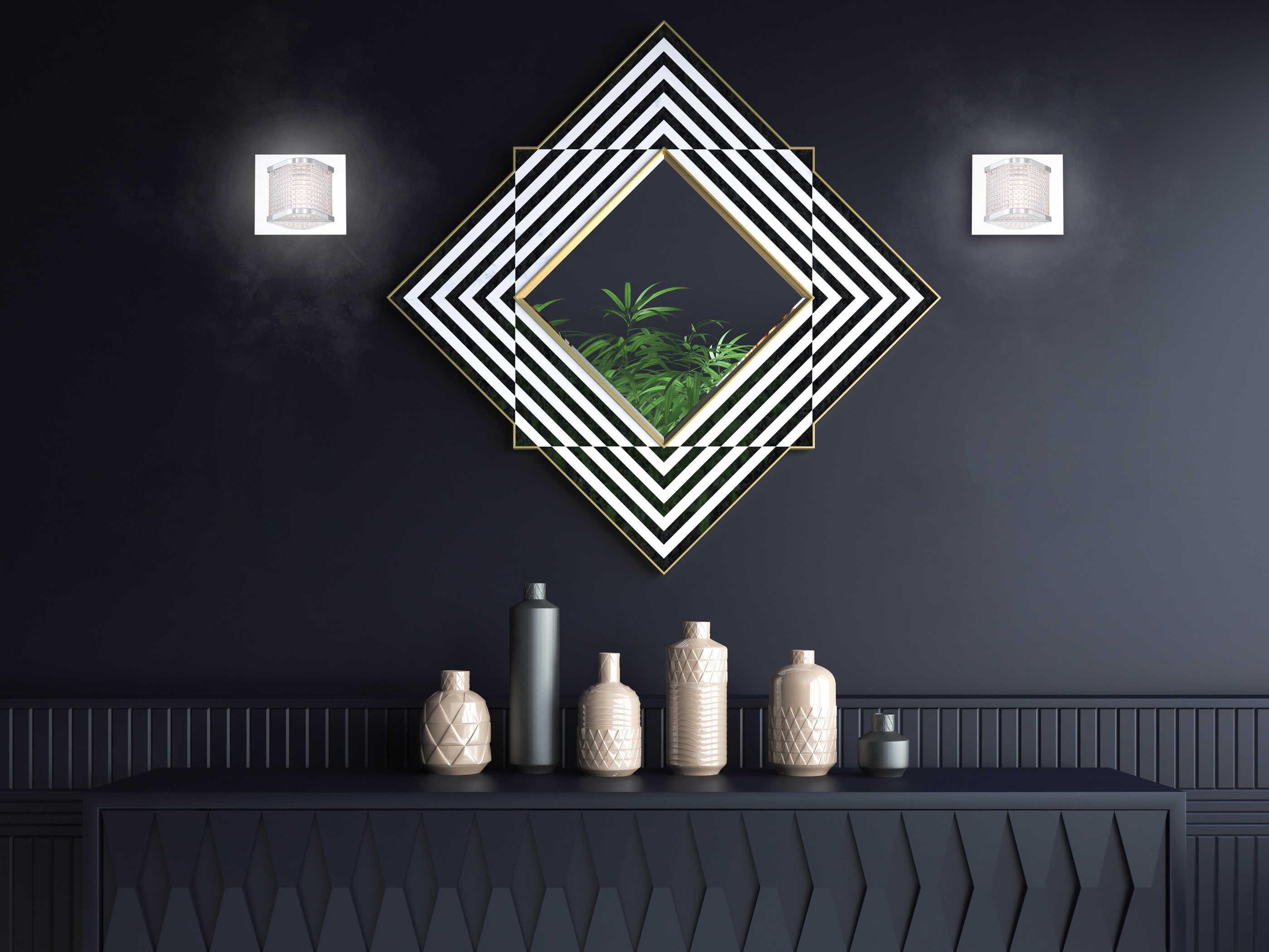 Eurofase Belgroue 1-Light Chrome Glass LED Wall Sconce