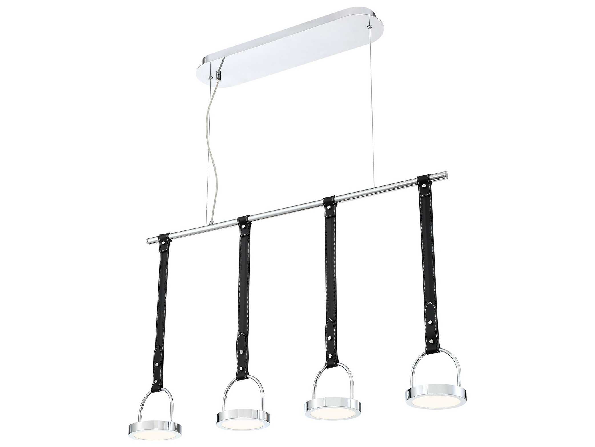 Eurofase Lappin 4-Light Chrome LED Linear Round Island Pendant