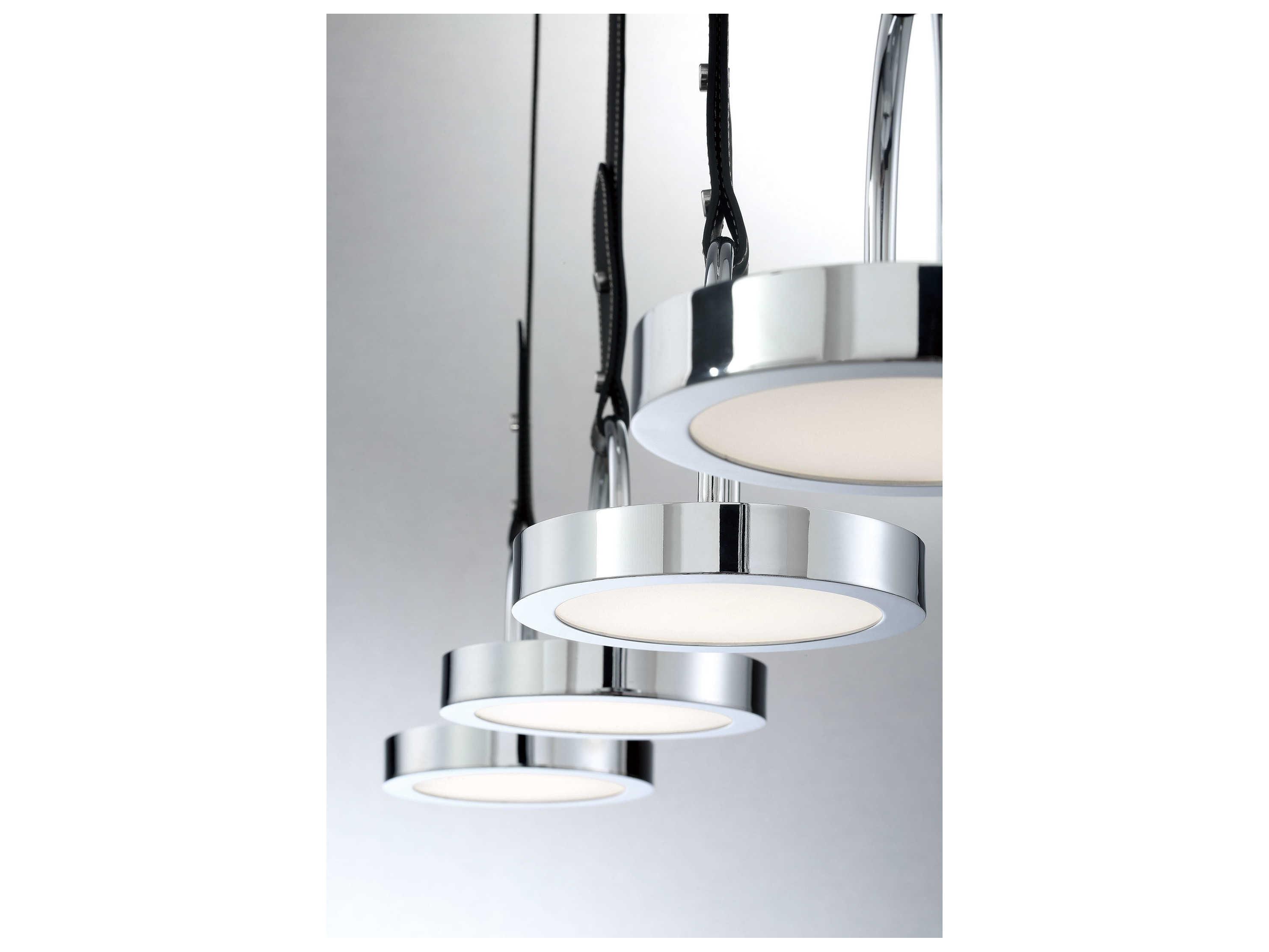 Eurofase Lappin 4-Light Chrome LED Linear Round Island Pendant