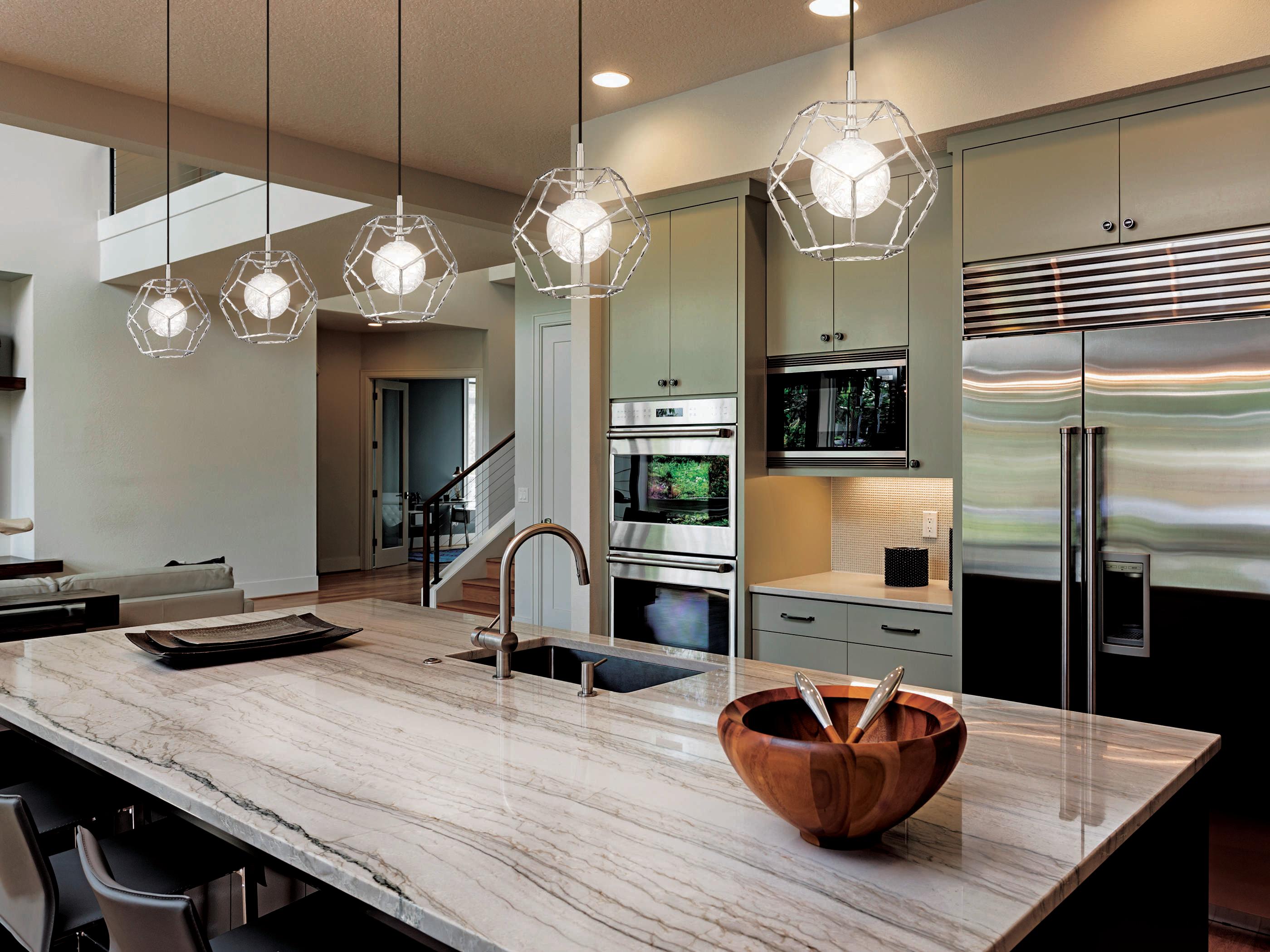 Eurofase Norway 1-Light Chrome Glass LED Globe Geometric Mini Pendant