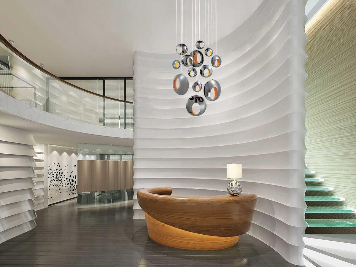 Eurofase Arlington 13-Light Blackened Chrome LED Geometric Round Pendant