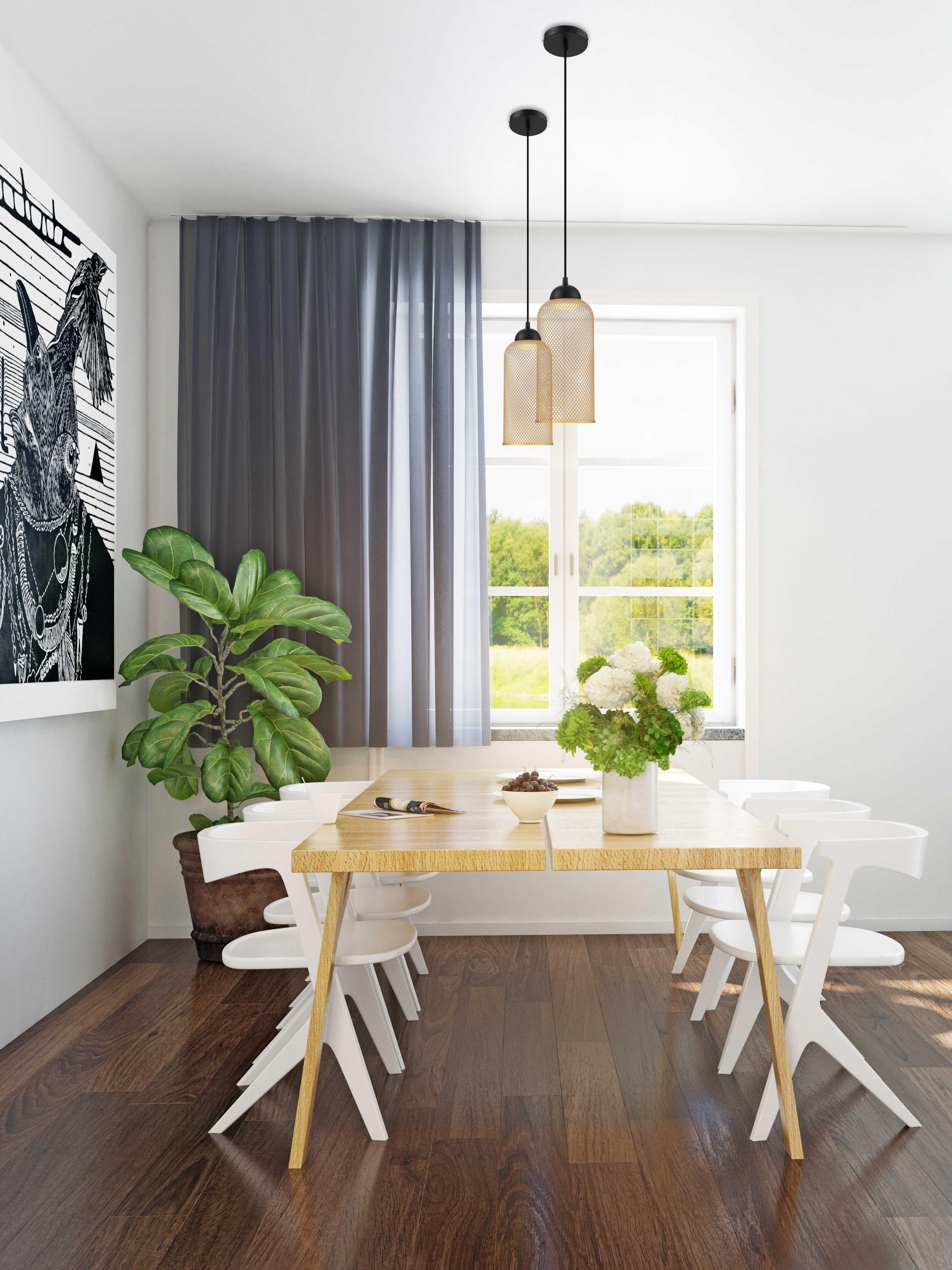 Eurofase Kenmore Black Gold LED Cylinder Pendant