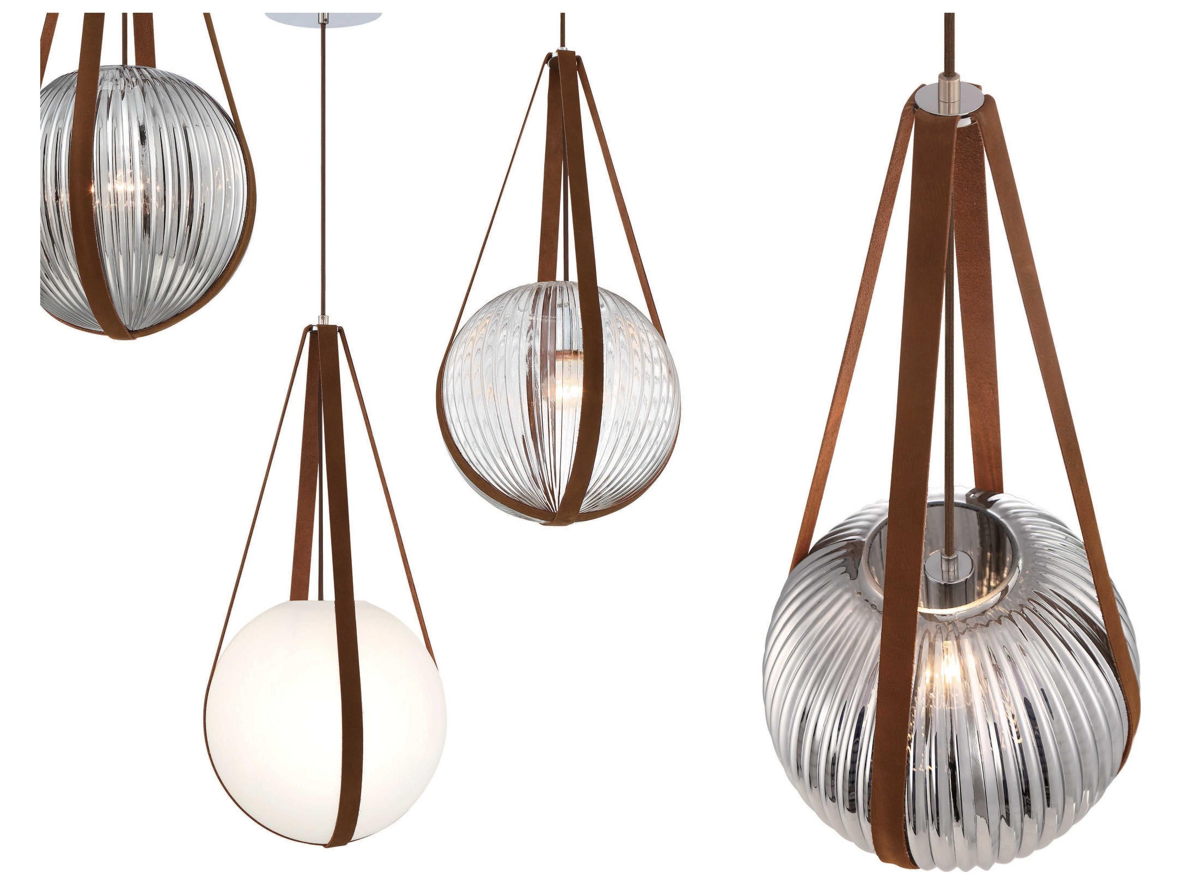 Eurofase Rosemount 1-Light Chrome White Glass Globe Pendant