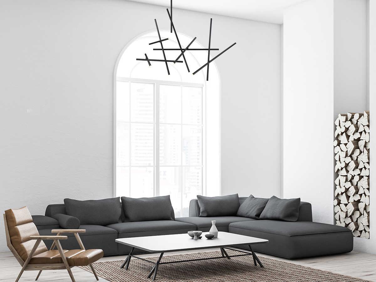 Eurofase Crossroads 18-Light8-Light Black LED Linear Island Pendant