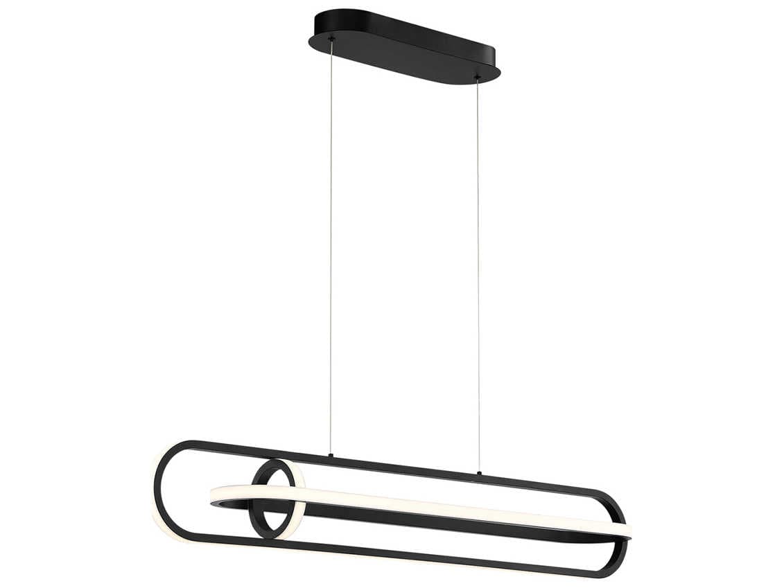 Eurofase Demark Matte Black LED Geometric Linear Island Pendant