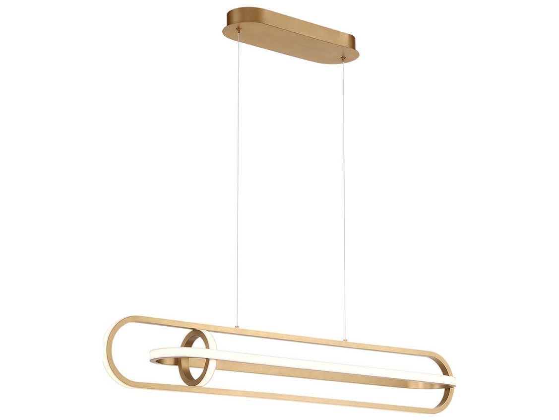 Eurofase Demark Satin Gold LED Geometric Linear Island Pendant