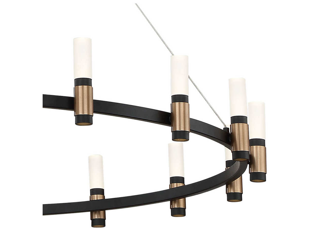 Eurofase Albany 21-Light Deep Black Brass LED Round Chandelier