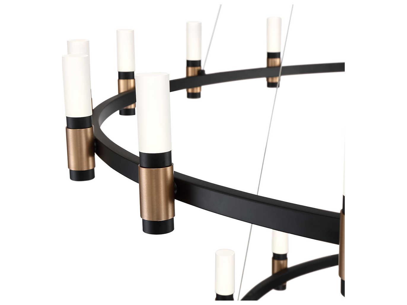 Eurofase Albany 51-Light Deep Black Brass LED Round Tiered Chandelier