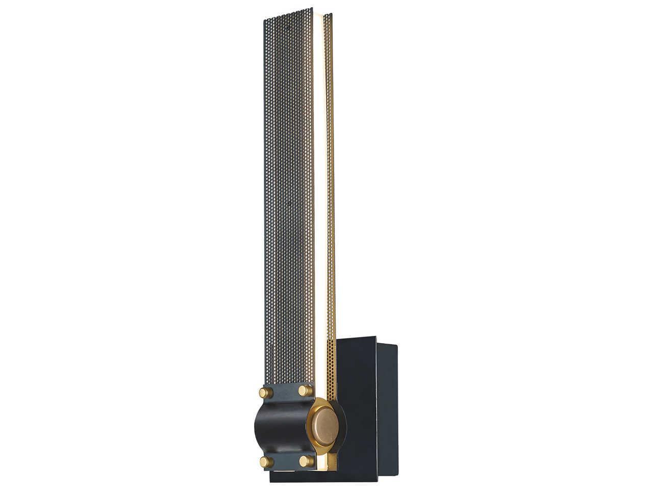 Eurofase Admiral 1-Light Matte Black Gold Painting LED Wall Sconce