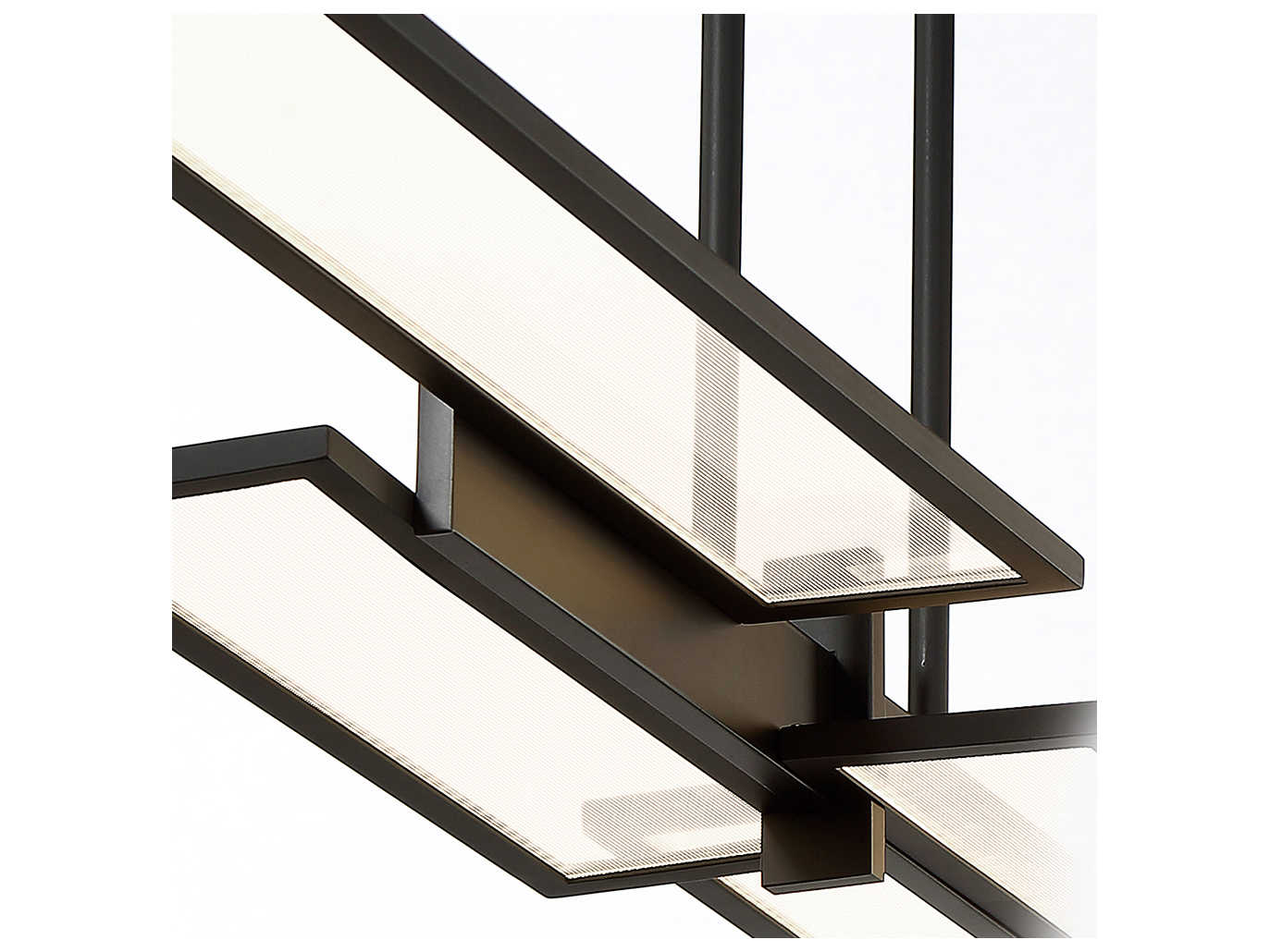 Eurofase Bayswater 1-Light Matte Black Glass LED Geometric Linear Island Pendant