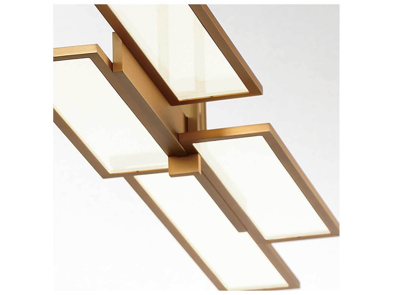 Eurofase Bayswater 1-Light Vb Gold Glass LED Geometric Island Pendant
