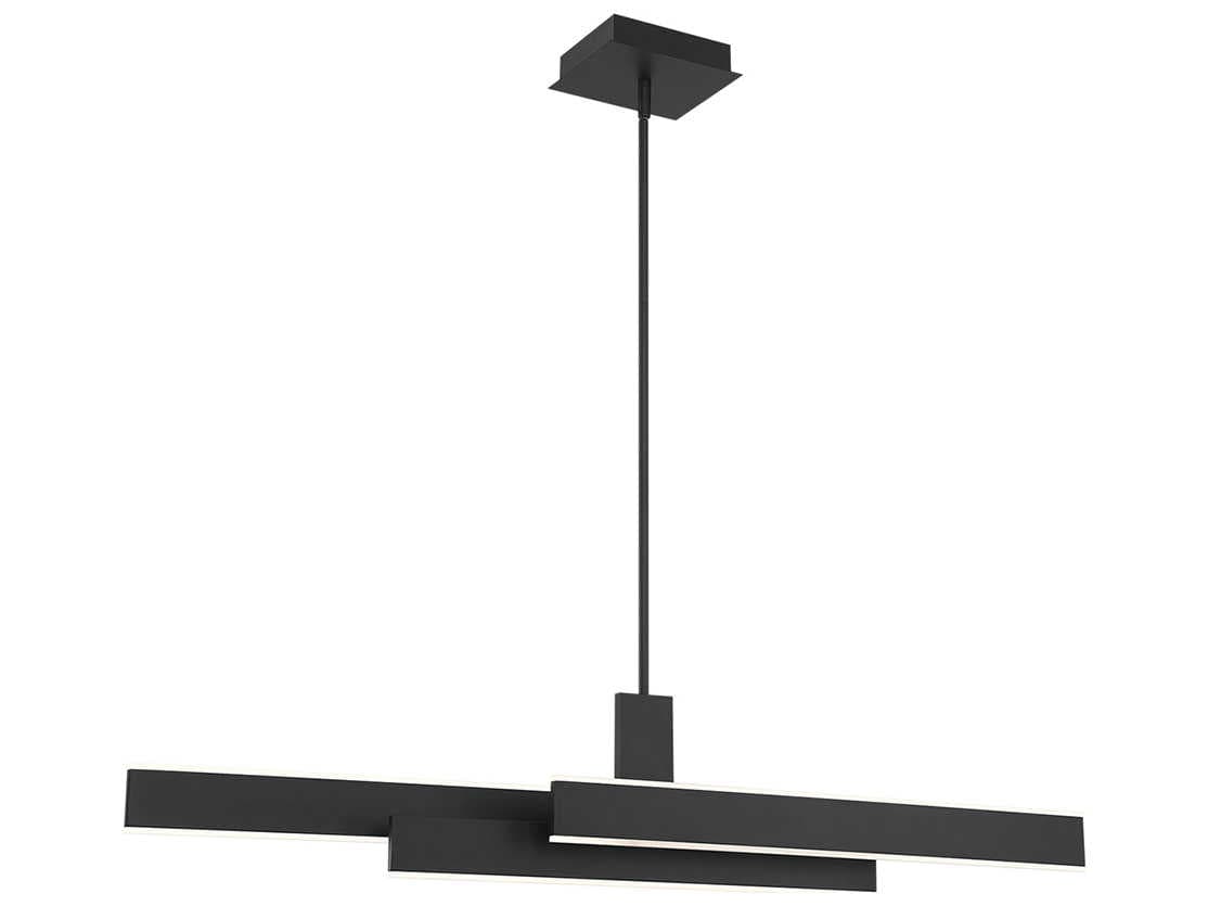 Eurofase Cameno 1-Light Matte Black LED Geometric Linear Island Pendant