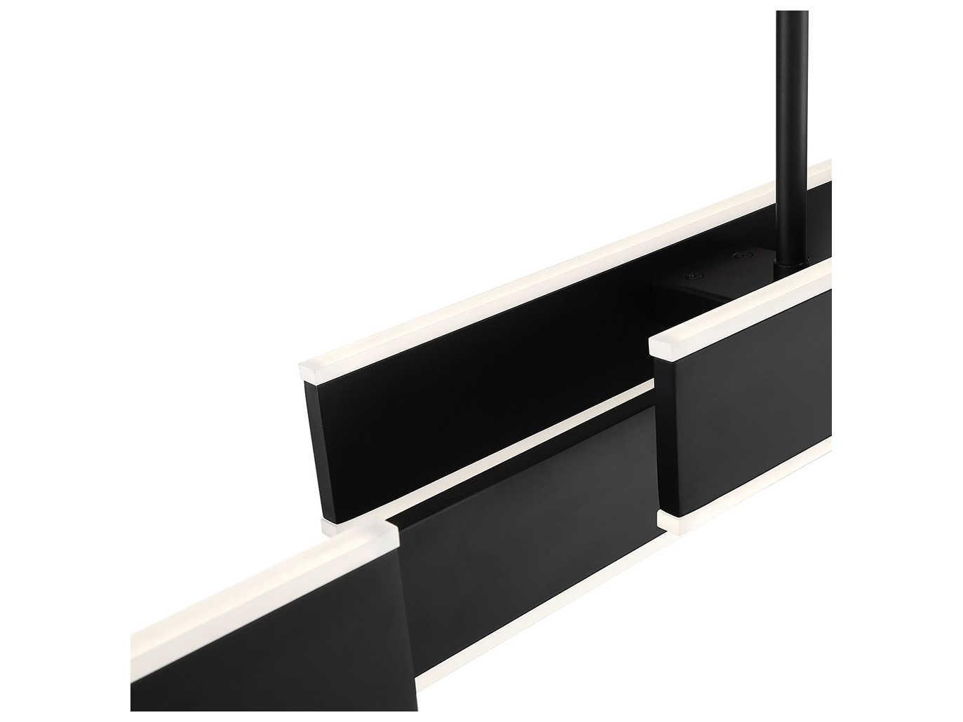 Eurofase Cameno 1-Light Matte Black LED Geometric Linear Island Pendant