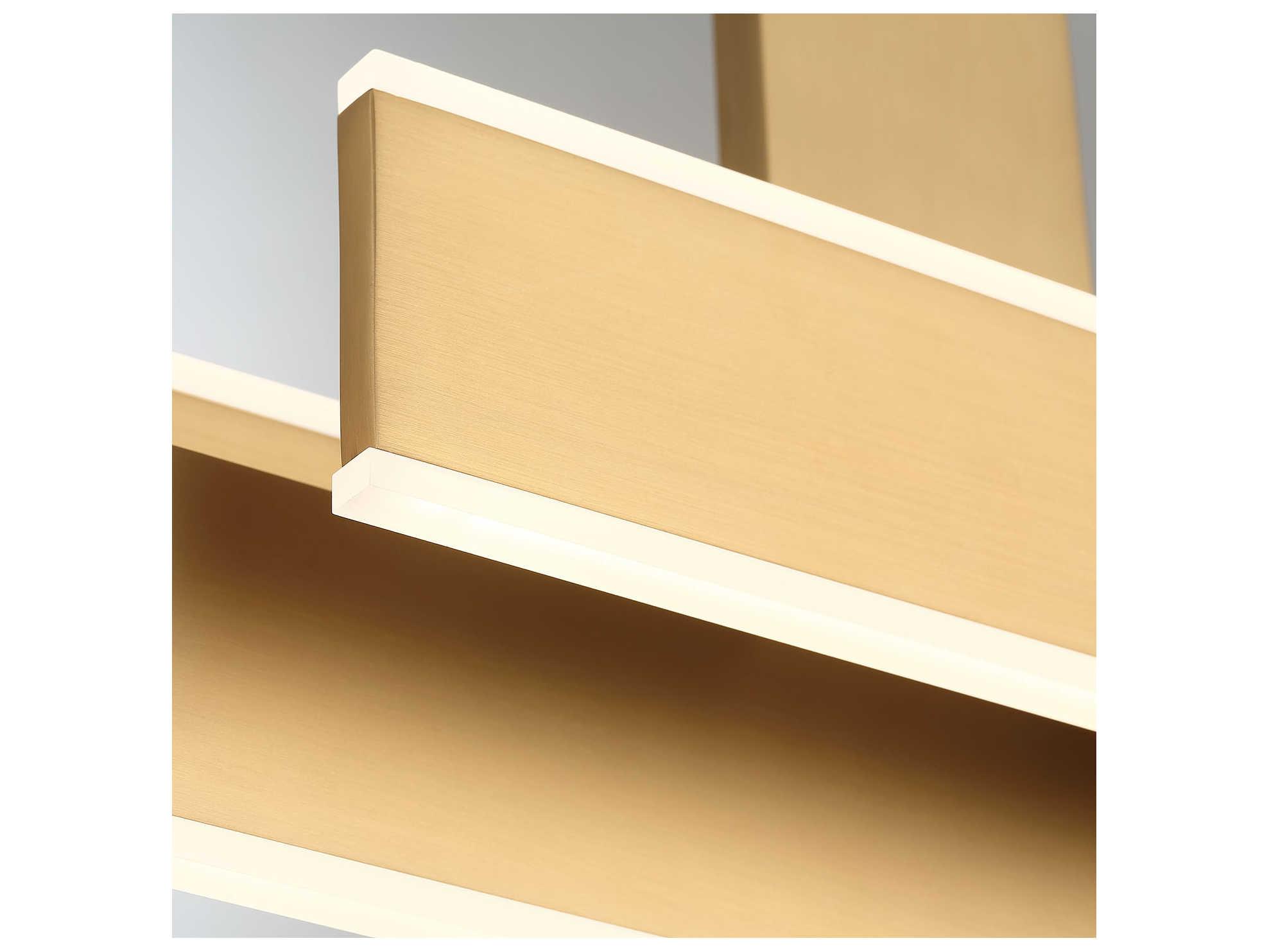 Eurofase Cameno 1-Light Vb Gold LED Geometric Linear Island Pendant