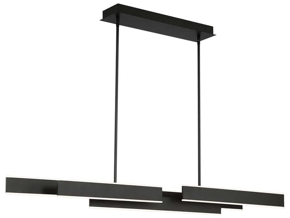 Eurofase Cameno 1-Light Matte Black LED Geometric Linear Island Pendant