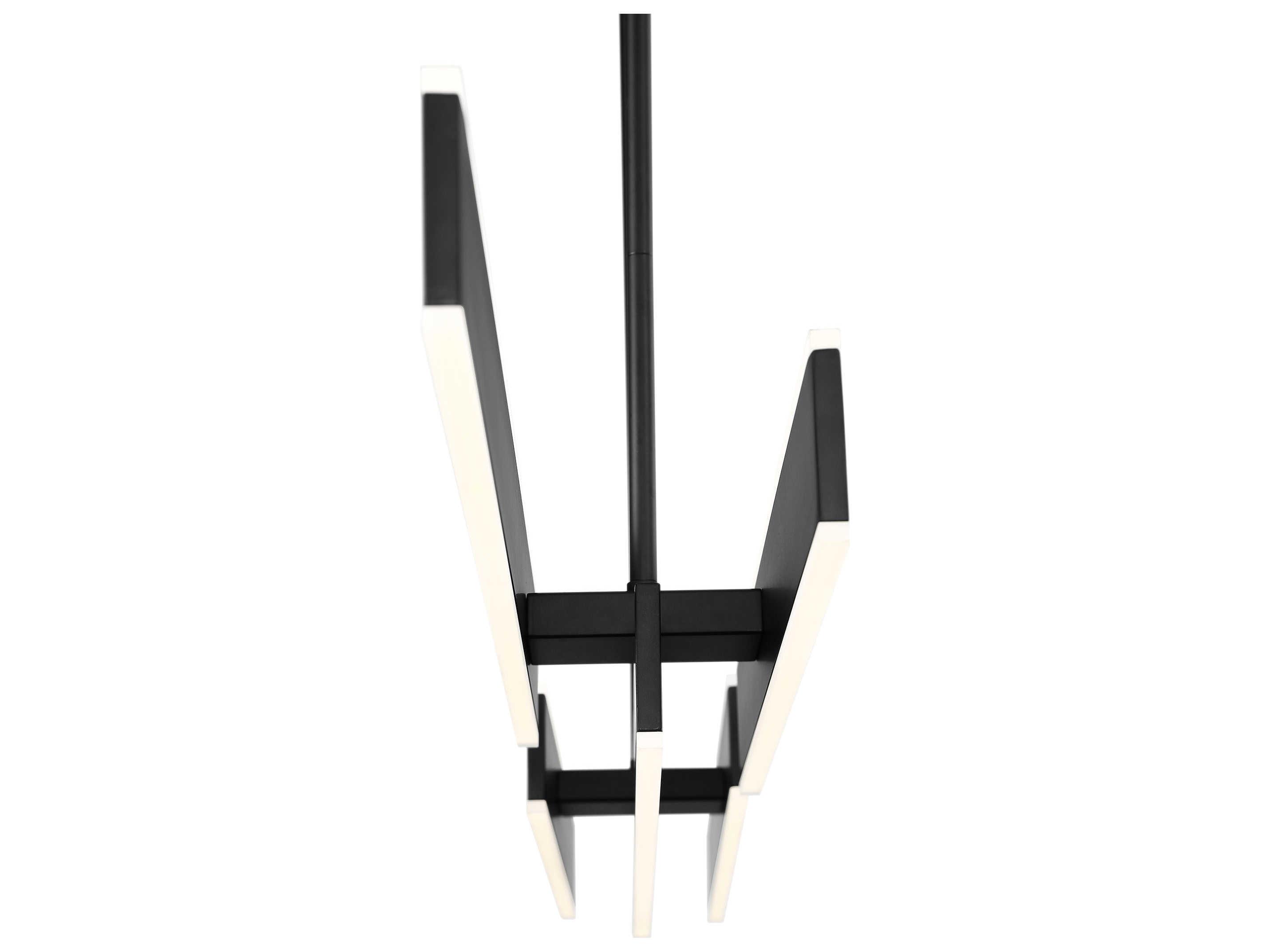 Eurofase Cameno 1-Light Matte Black LED Geometric Linear Island Pendant