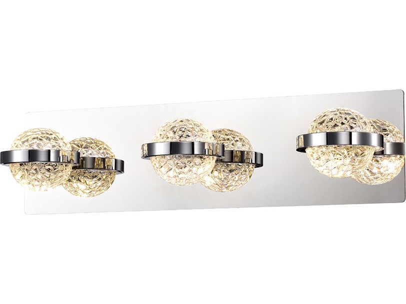 Eurofase Ryder 3-Light Chrome Glass LED Vanity Light