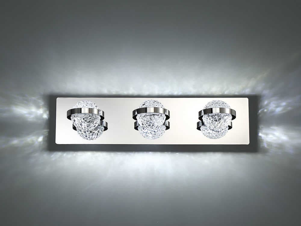 Eurofase Ryder 3-Light Chrome Glass LED Vanity Light
