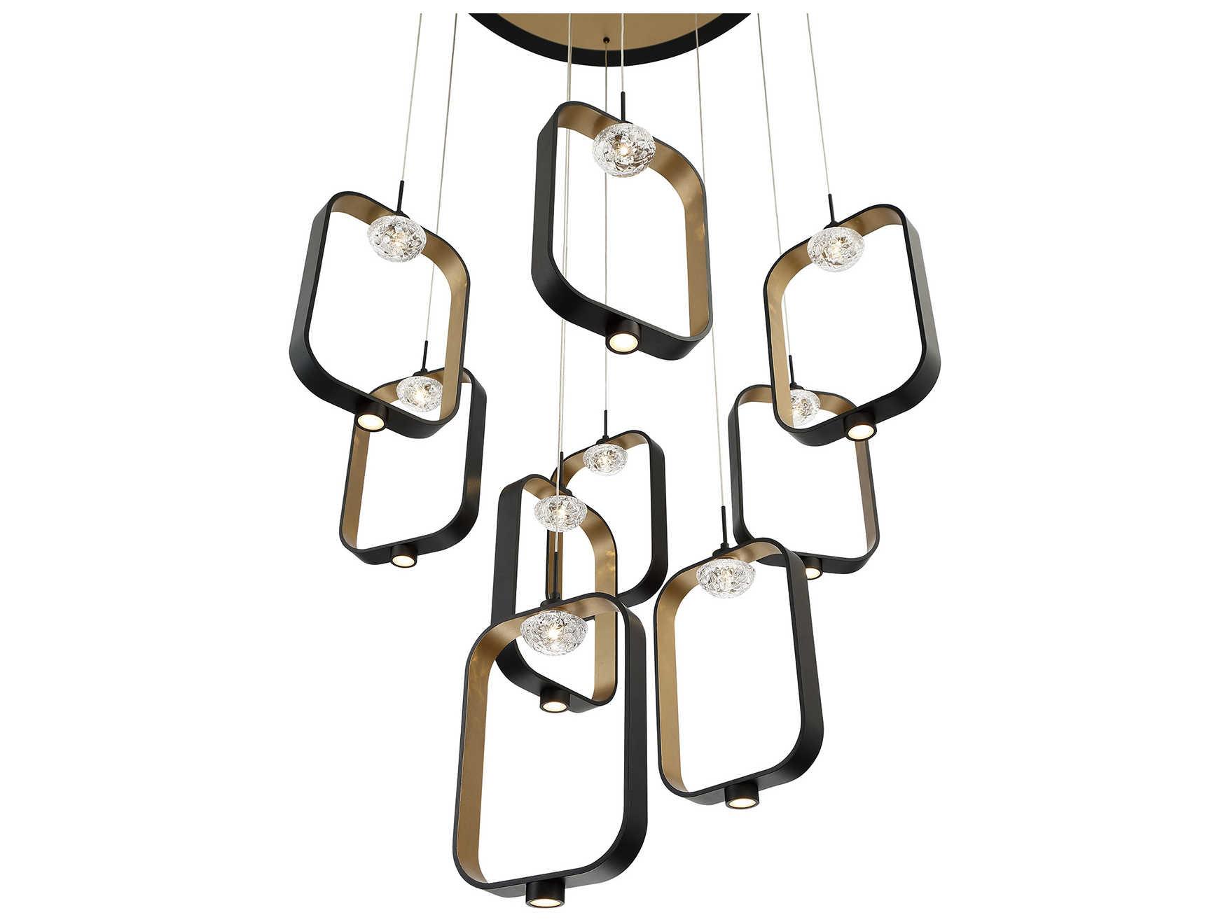 Eurofase Dagmar 9-Light Black Glass LED Geometric Pendant