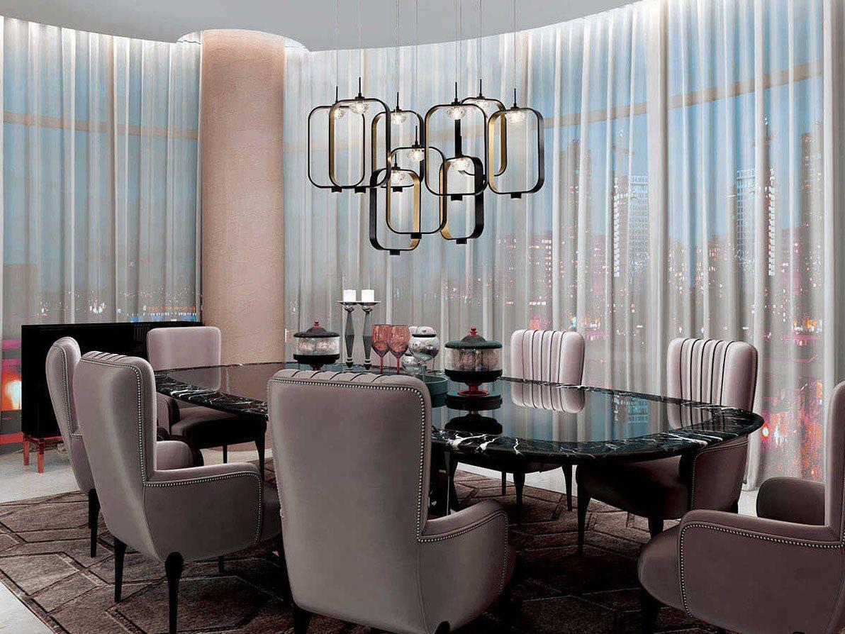 Eurofase Dagmar 9-Light Black Glass LED Geometric Pendant