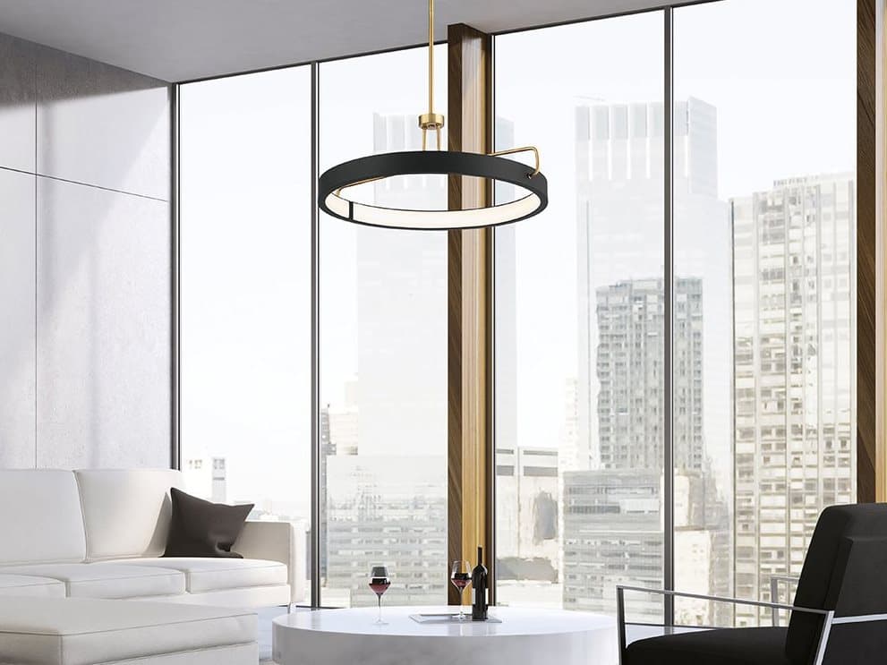 Eurofase Pemberton 1-Light Black LED Round Pendant