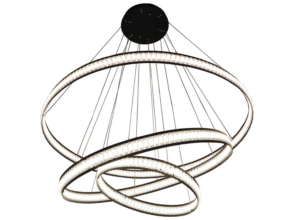 Eurofase Forster 376-Light Black LED Round Tiered Pendant