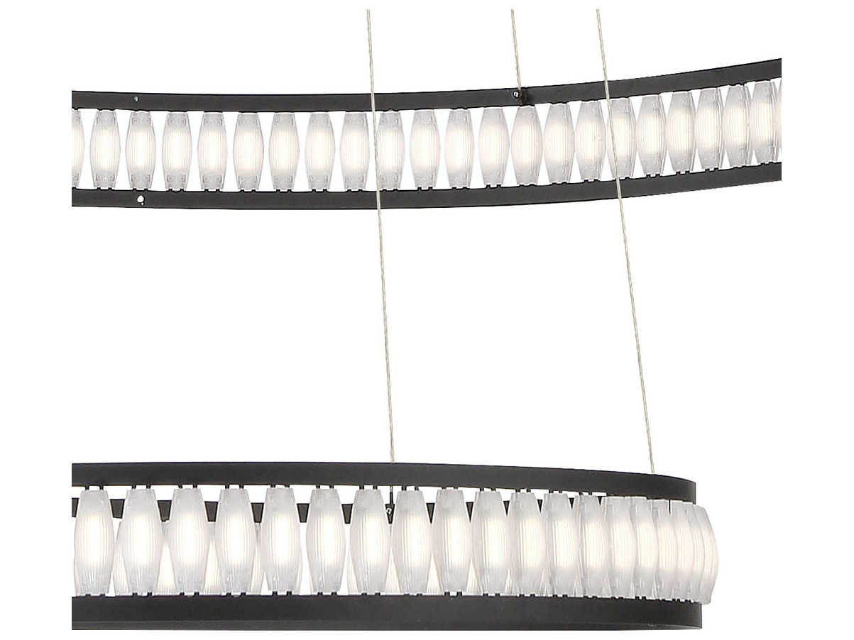Eurofase Forster 376-Light Black LED Round Tiered Pendant