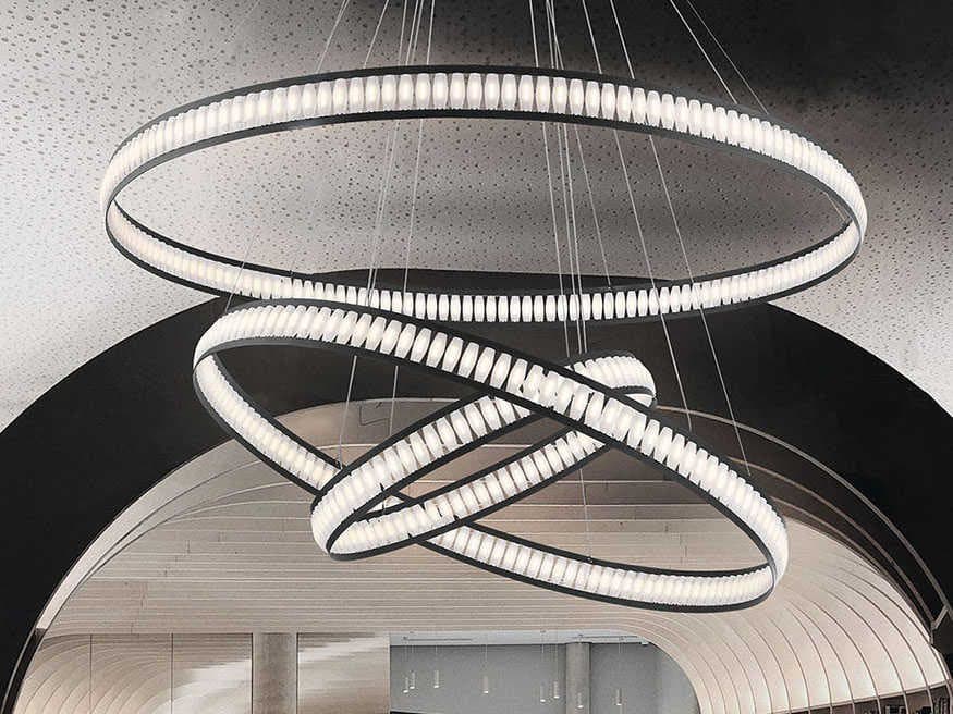 Eurofase Forster 376-Light Black LED Round Tiered Pendant