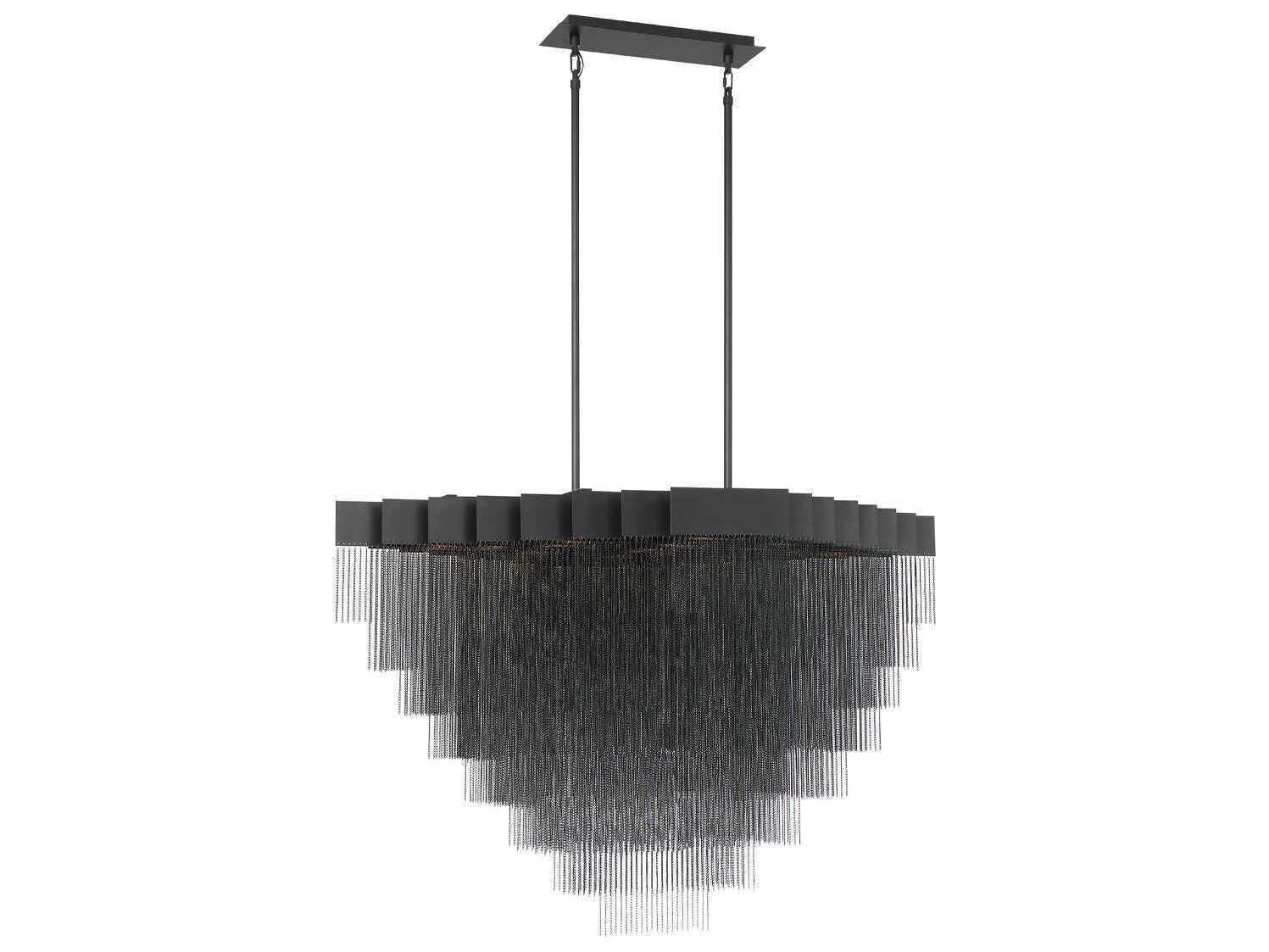 Eurofase Bloomfield 22-Light Black Geometric Island Pendant